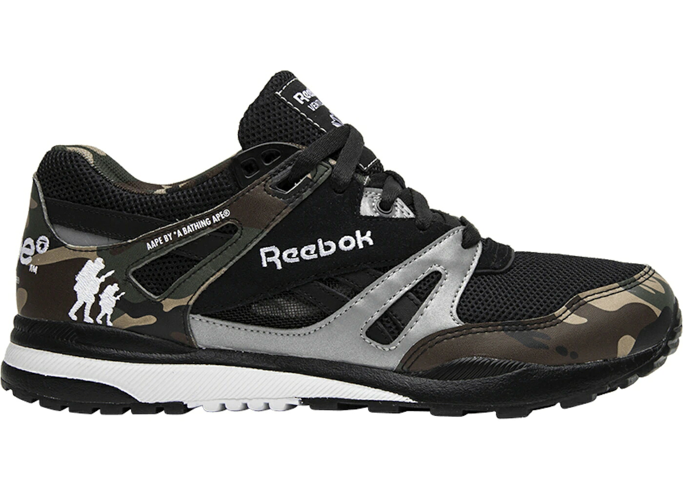 リーボック 間鴨柄 黒いこと 黒いこと 白いこと 白いこと スニーカー メンズ REEBOK VENTILATOR AAPE BY A BATHING APE / CAMO BLACK WHITE