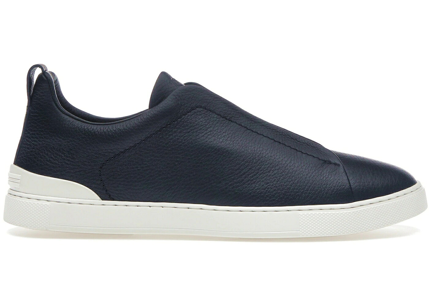 紺色 ネイビー 青色 ブルー スニーカー メンズ ZEGNA DEERSKIN TRIPLE STITCH NAVY BLUE / NAVY BLUE|スニケス
