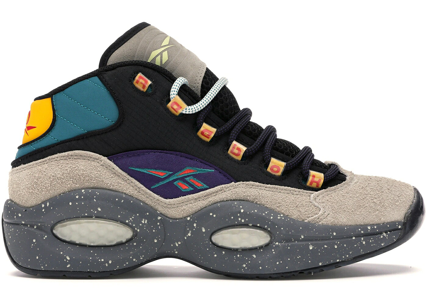 リーボック クエスチョン ミッド 黒色 ブラック クエスチョンミッド スニーカー メンズ REEBOK QUESTION MID NICE KICKS BUBBA CHUCK / STUCCO BLACK SEAPORT TEAL MEL|スニケス
