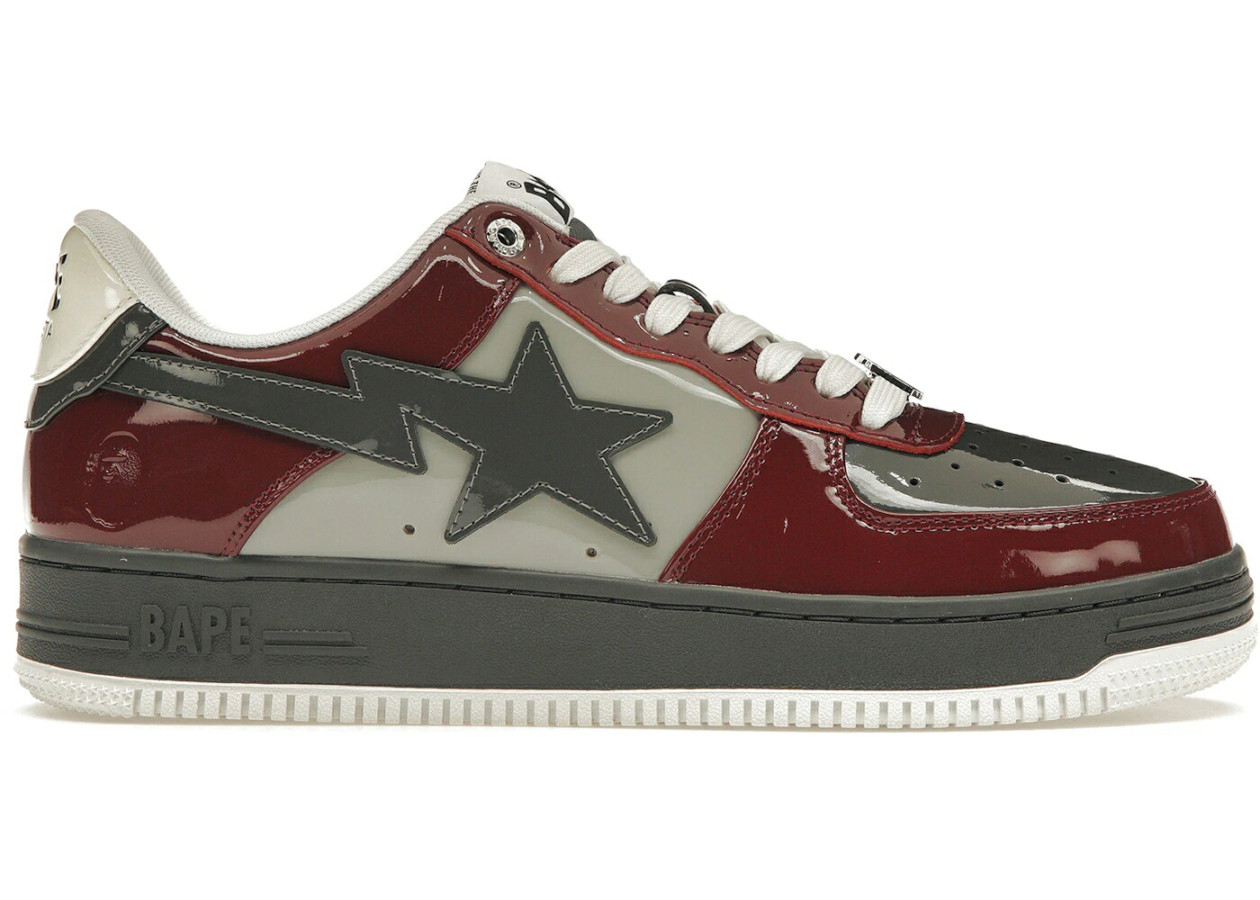 ベイプ ワイン色 バーガンディー 灰色 グレー スニーカー メンズ BAPE A BATHING APE STA NOSTALGIC BURGUNDY GREY / BURGUNDY GREY DARK GREY|スニケス