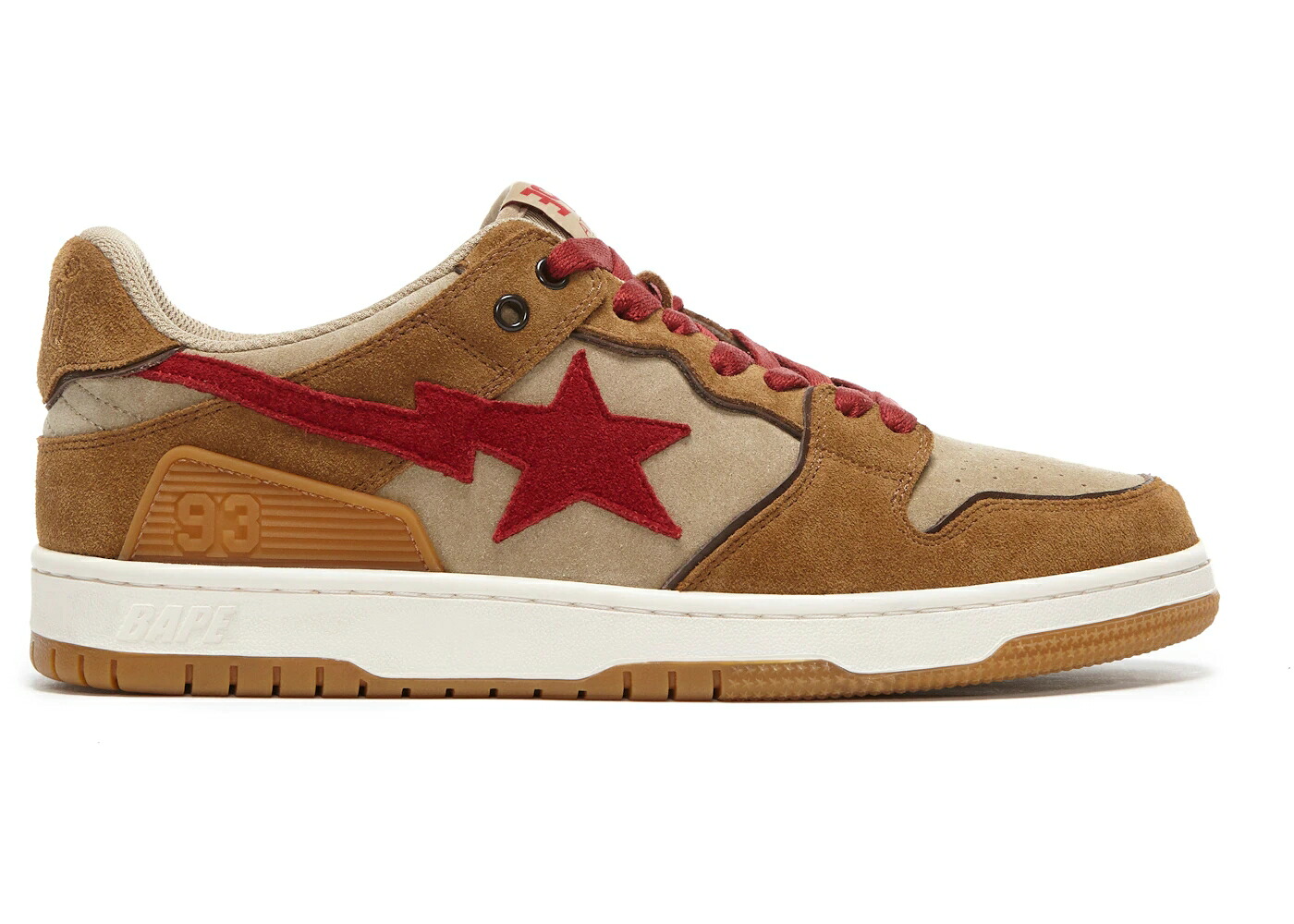 ベイプ ウィート 赤 赤いこと スニーカー メンズ BAPE A BATHING APE SK8 STA WHEAT RED / WHEAT RED