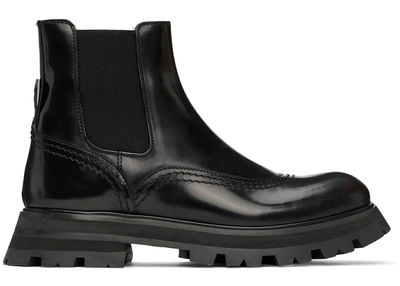 アレキサンダーマックイーン レザー ブーツ 黒色 ブラック ナチュラル WOMEN'S スニーカー レディース ALEXANDER MCQUEEN ALEXANDER MCQUEEN LEATHER BROGUE BOOT BLACK NATURAL (WOMEN'S) / BLACK BLACK NATURAL｜スニケス