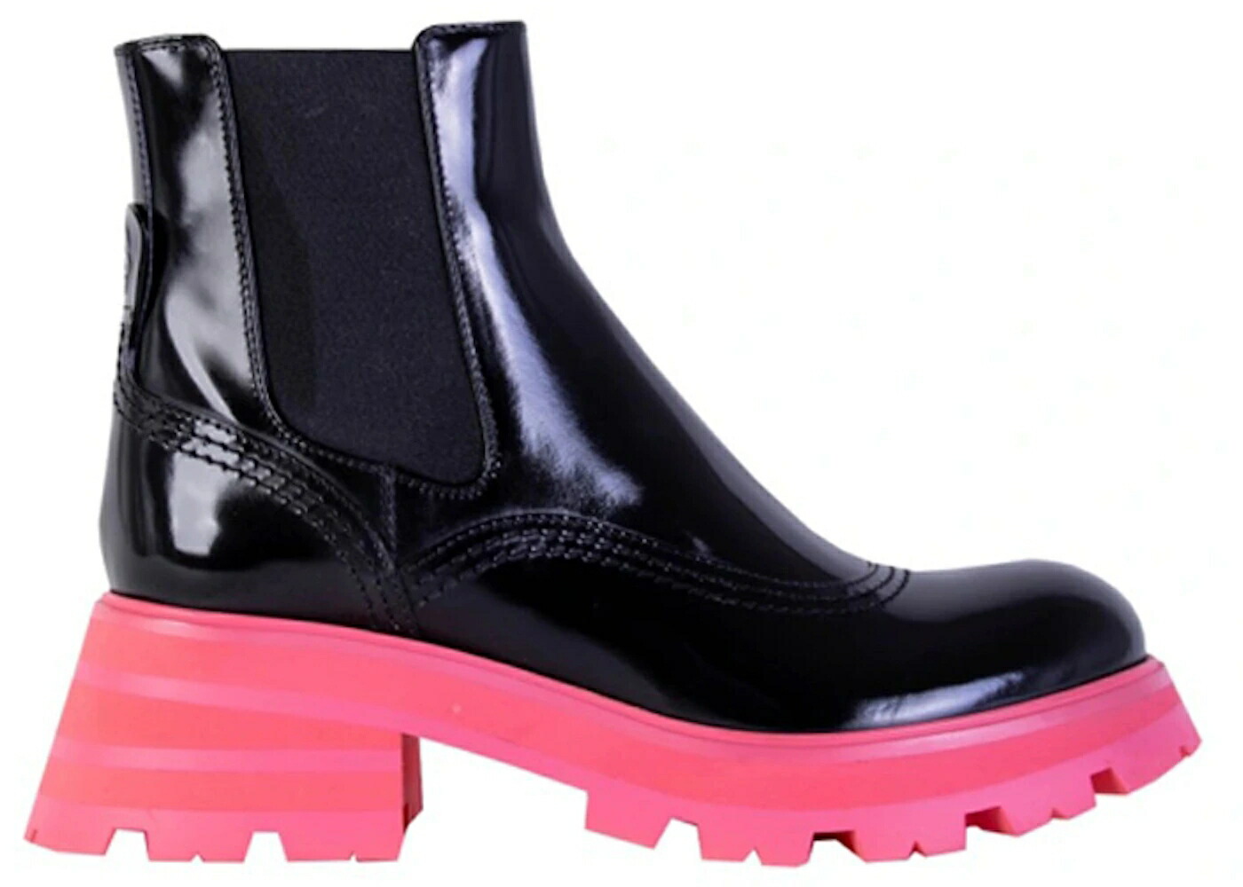 アレキサンダーマックイーン ブーツ 黒色 ブラック ピンク チェルシーブーツS WOMEN'S スニーカー レディース ALEXANDER MCQUEEN ALEXANDER MCQUEEN WANDER CHELSEA BOOTS BLACK PINK (WOMEN'S) / BLACK PINK