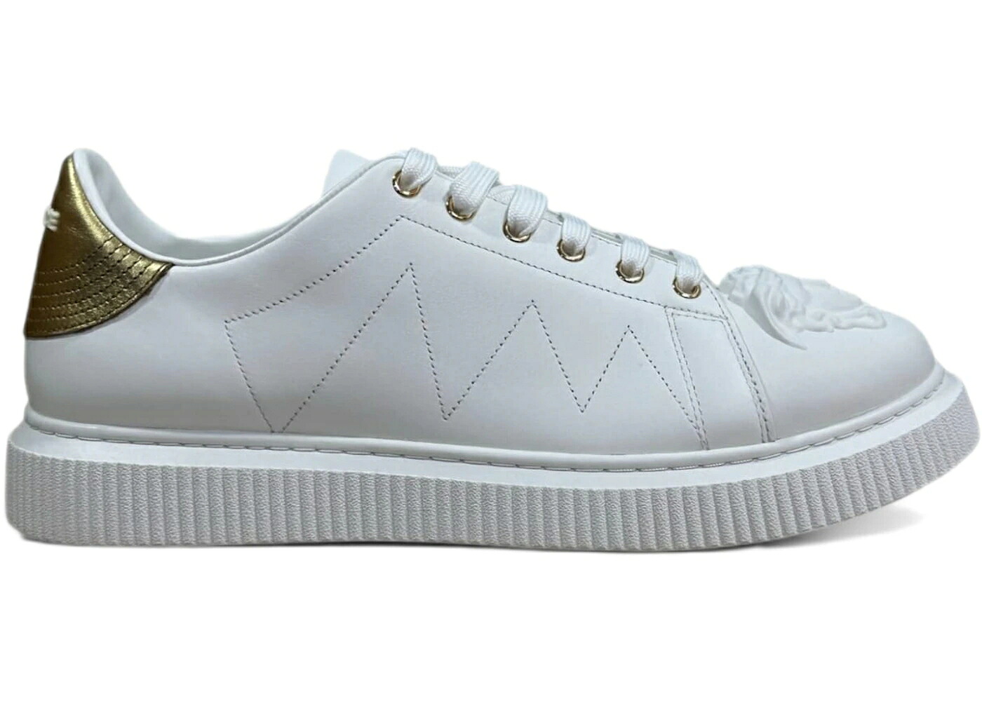 ヴェルサーチェ 白色 ホワイト ゴールド スニーカー メンズ VERSACE MEDUSA LOW SNEAKERS WHITE GOLD / WHITE GOLD｜スニケス