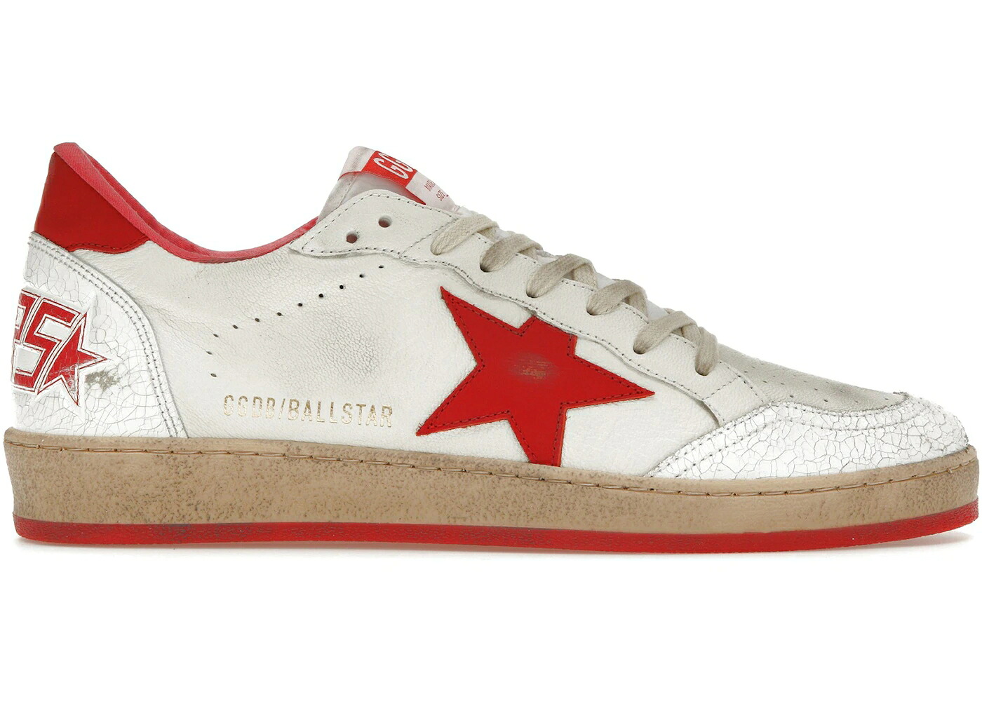 ゴールデングース 白いこと 白いこと 赤 赤いこと スニーカー メンズ GOLDEN GOOSE GOLDEN GOOSE BALL-STAR LOW WHITE RED / WHITE RED