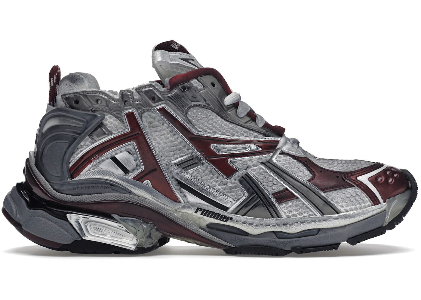 バレンシアガ ワイン色 バーガンディー 白色 ホワイト 灰色 グレー スニーカー メンズ BALENCIAGA RUNNER BURGUNDY / WHITE BURGUNDY GREY