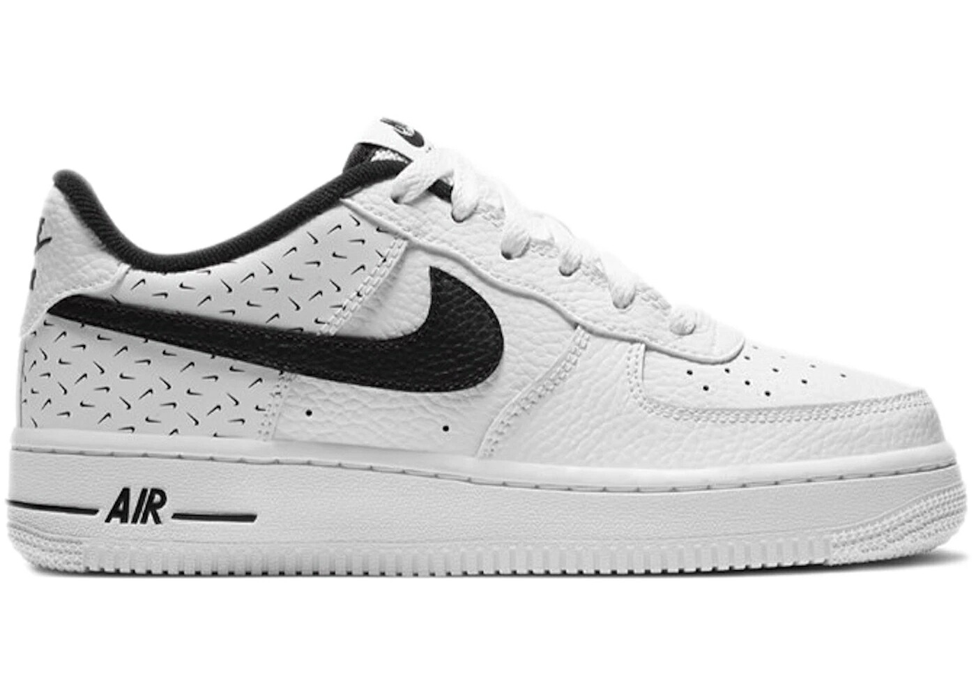 ナイキ 白色 ホワイト 黒色 ブラック エアフォース '07 ジュニア キッズ NIKE AIR FORCE 1 LOW SWOOSHFETTI (GS) / WHITE BLACK ベビー マタニティ スニーカー|スニケス