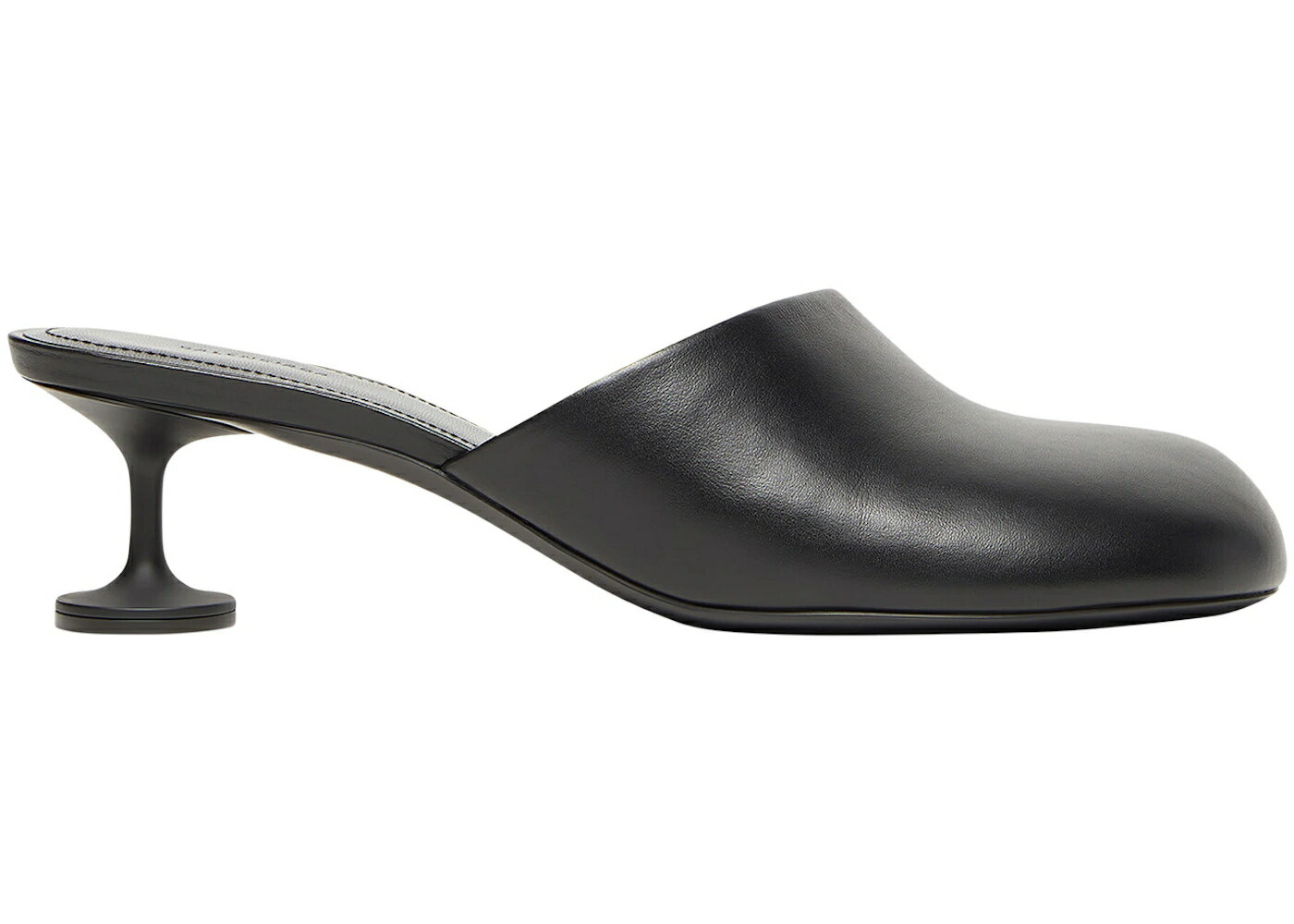 バレンシアガ レザー 黒色 ブラック スニーカー レディース BALENCIAGA LADY 50MM MULE BLACKER LEATHER / BLACK
