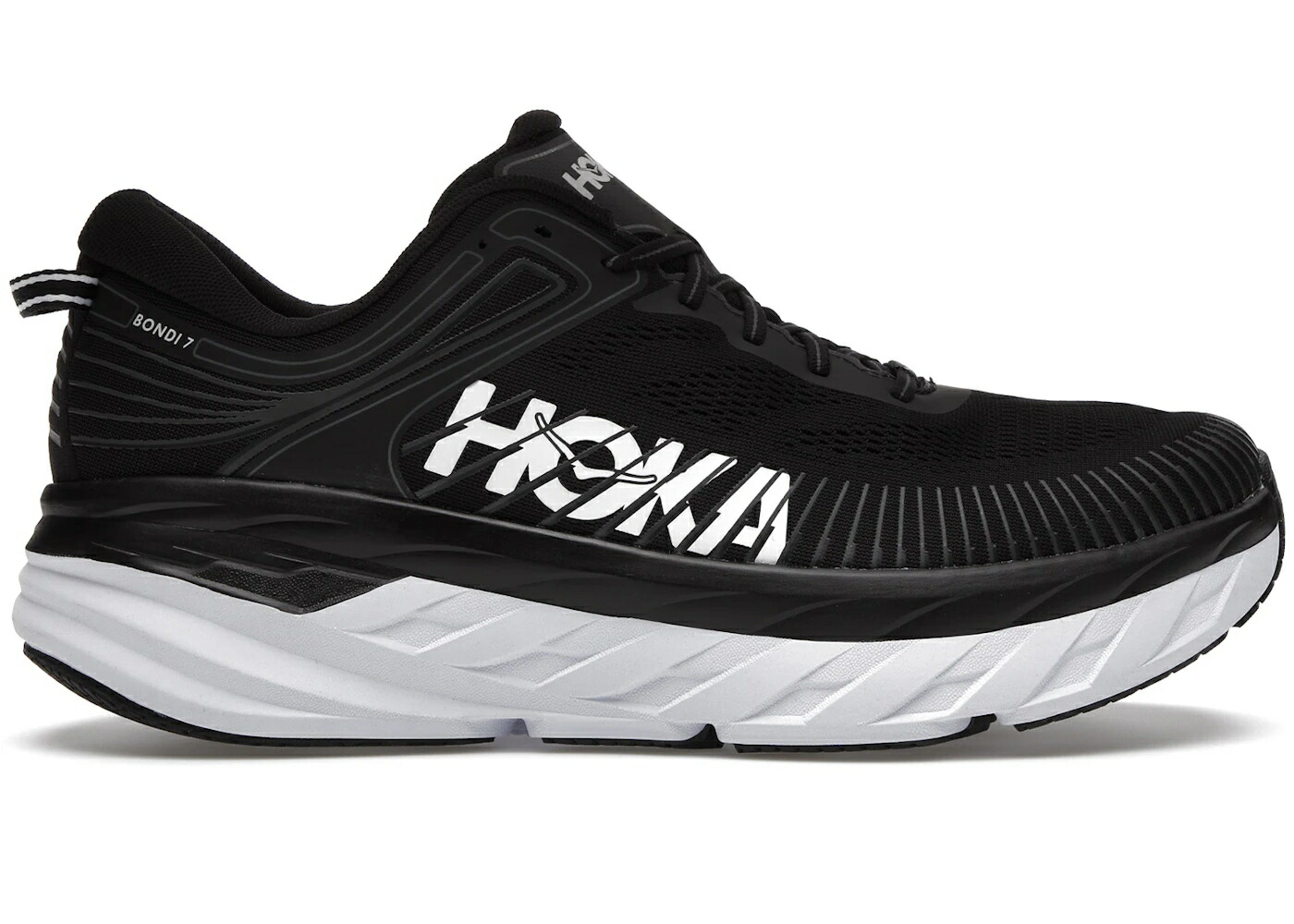 ホカオネオネ 黒色 ブラック 白色 ホワイト スニーカー メンズ HOKA ONE ONE HOKA ONE BONDI 7 BLACK WHITE / BLACK WHITE