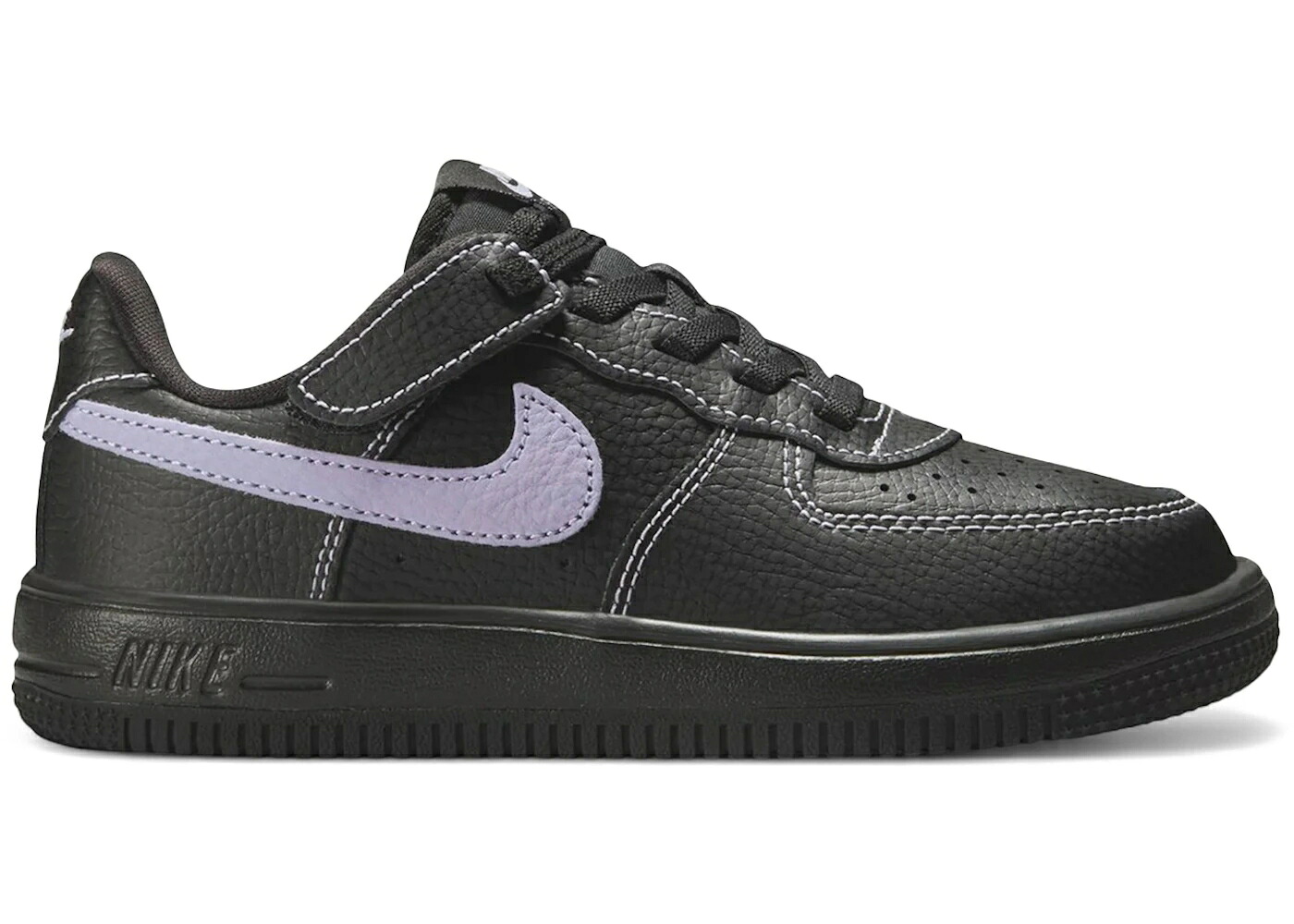 ナイキ 黒色 ブラック ジュニア キッズ NIKE FORCE 1 LOW LV8 EASYON BLACK HYDRANGEAS (PS) / BLACK HYDRANGEAS ベビー マタニティ スニーカー|スニケス