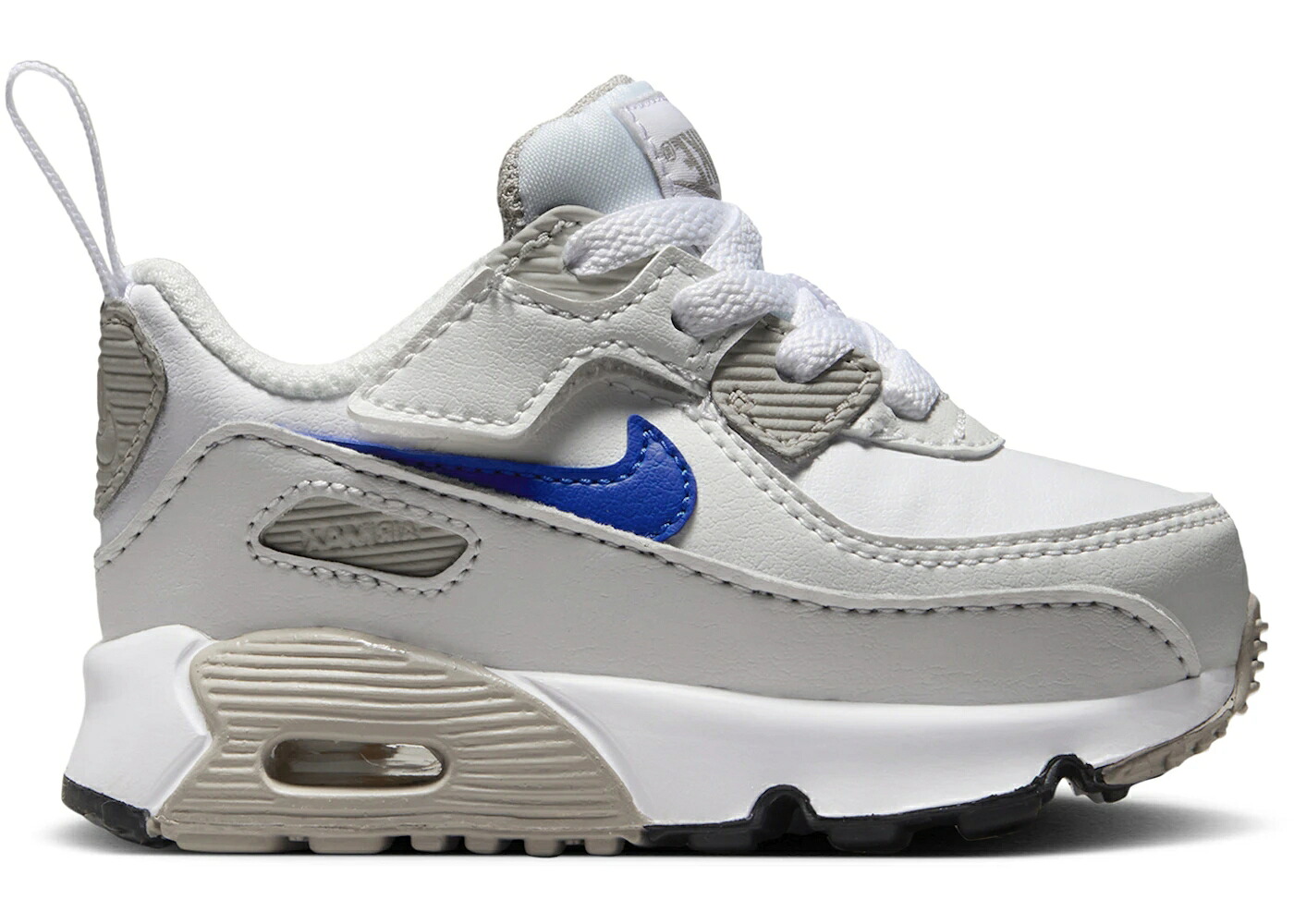 ナイキ マックス 白色 ホワイト カレッジ 灰色 グレー 青色 ブルー エアマックス ジュニア キッズ NIKE AIR MAX 90 EASYON WHITE COLLEGE GREY SUMMIT RACER BLUE (I) / WHITE COLLEGE GREY SUMMIT WHITE｜スニケス