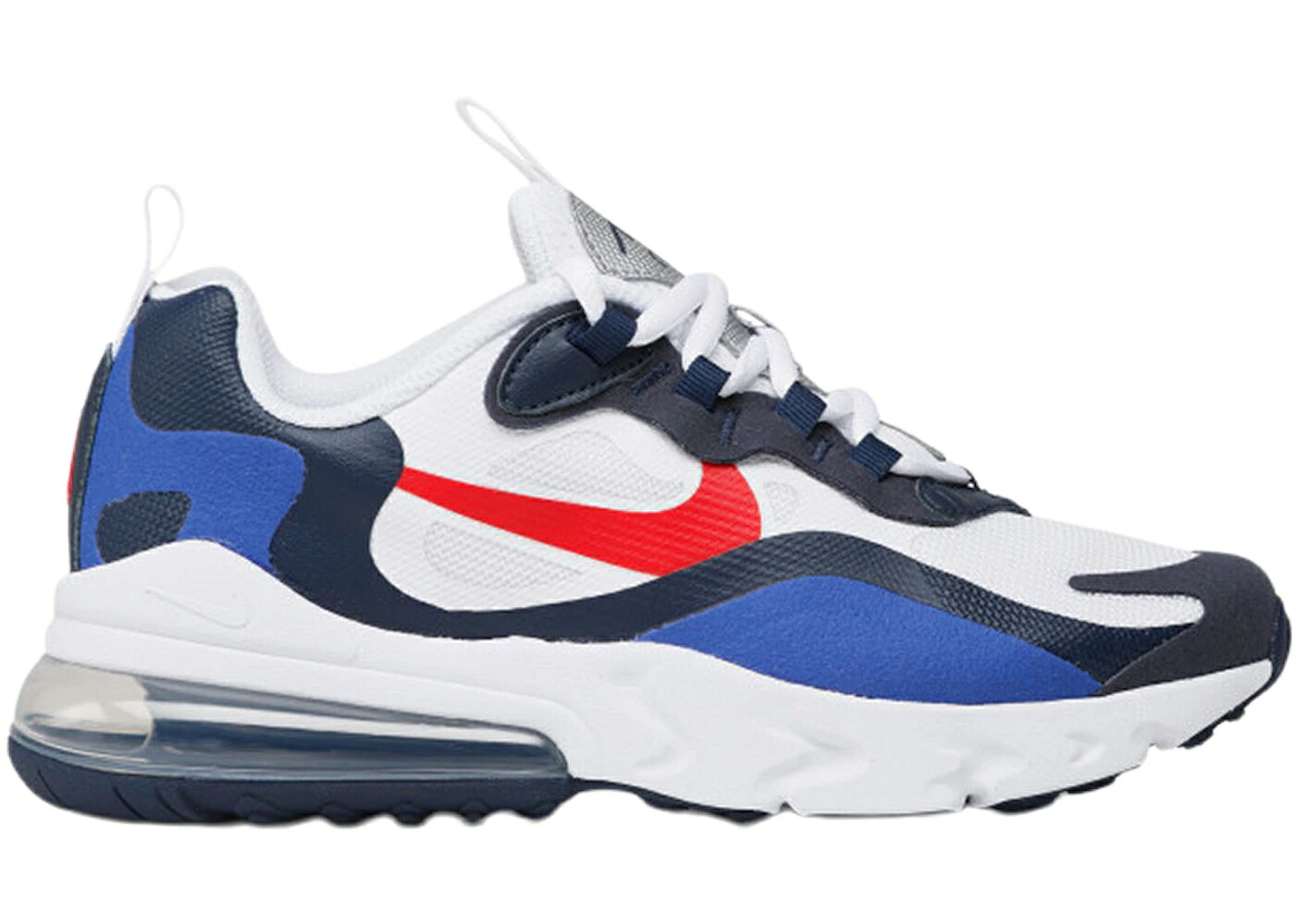 ナイキ マックス リアクト 白色 ホワイト 赤 レッド エアマックス ジュニア キッズ NIKE AIR MAX 270 REACT WHITE UNIVERSITY RED (GS) / WHITE UNIVERSITY RED ベビー マタニティ スニーカー|スニケス