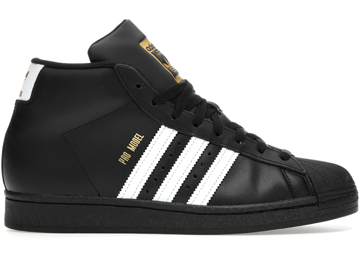 アディダス プロ 黒色 ブラック 白色 ホワイト コア ゴールド プロモデル スニーカー メンズ ADIDAS PRO MODEL BLACK WHITE / CORE BLACK FOOTWEAR WHITE GOLD