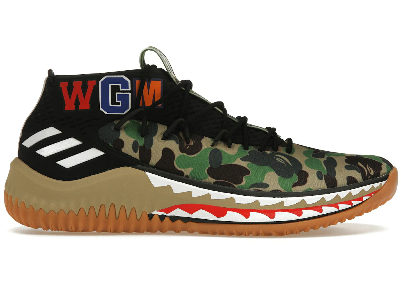 アディダス 間鴨柄 黒いこと 黒いこと 緑 緑であること スニーカー メンズ ADIDAS DAME 4 A BATHING APE CAMO / BLACK GREEN GUM