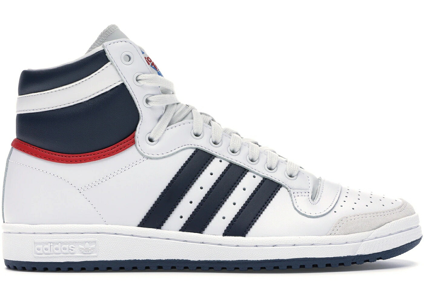 アディダス 白色 ホワイト 紺色 ネイビー トップテン スニーカー メンズ ADIDAS TOP TEN HI 40TH ANNIVERSARY (2019) / RUNNING WHITE COLLEGIATE NAVY