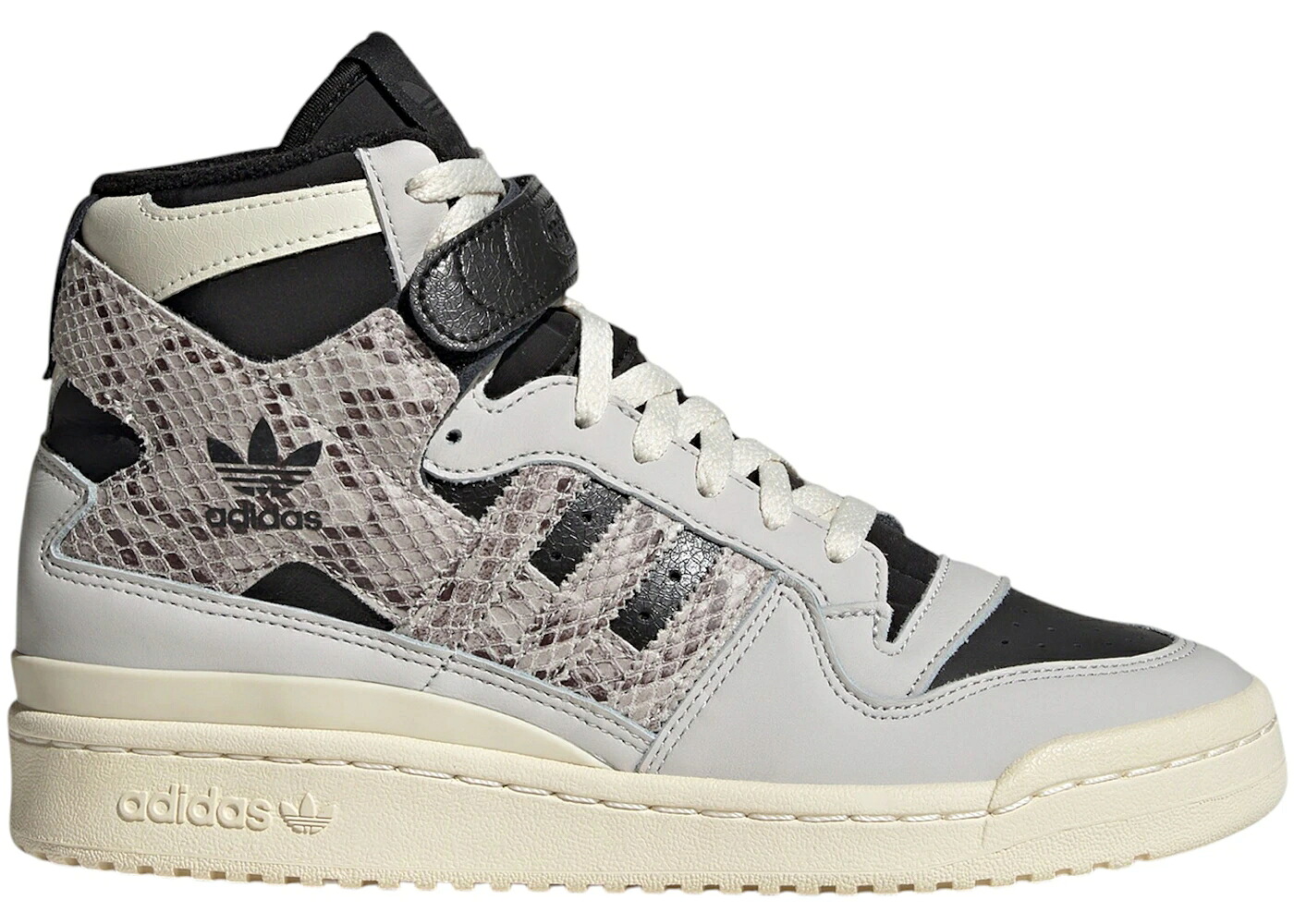 アディダス フォーラム 灰色 グレー クリーム 白色 ホワイト コア 黒色 ブラック WOMEN'S スニーカー レディース ADIDAS FORUM 84 HI GREY PYTHON (WOMEN'S) / GREY ONE CREAM WHITE CORE BLACK