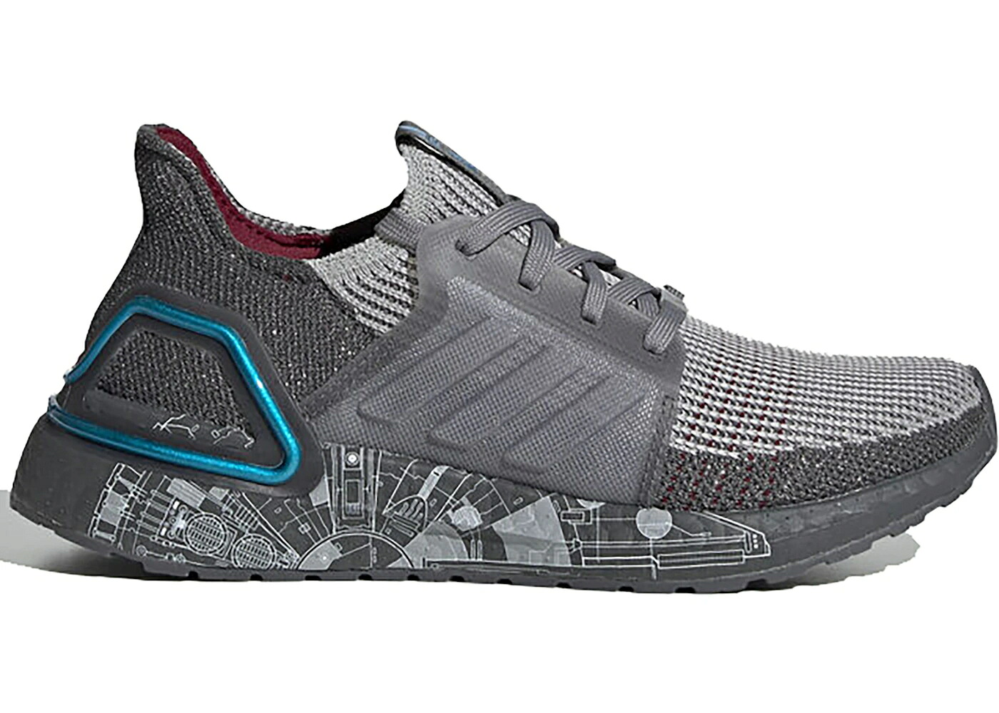 アディダス ウルトラ ブースト 灰色 グレー シアン ウルトラブースト スターウォーズ ジュニア キッズ ADIDAS ULTRA BOOST 19 STAR WARS MILLENNIUM (GS) / GREY GREY TWO BRIGHT CYAN ベビー マタニティ スニ