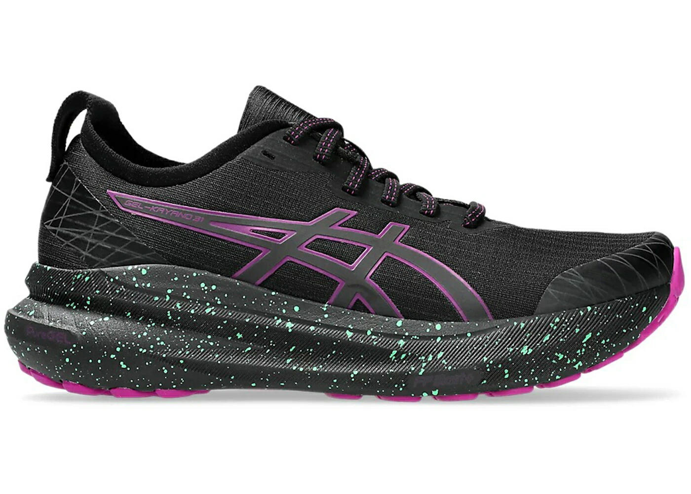 アシックス 黒いこと 黒いこと 紫 パープル スペクトラム ともし火 WOMEN\u0027S スニーカー レディース ASICS GEL-KAYANO 31 LITE-SHOW BLACK PURPLE SPECTRUM (WOMEN\u0027S) / LITE SHOW PURPLE SPECTRUM