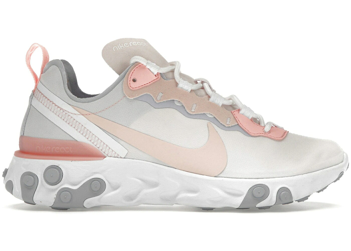ナイキ リアクト 化学元素 サクラ色 WOMEN\u0027S スニーカー レディース NIKE REACT ELEMENT 55 PALE PINK WASHED CORAL (WOMEN\u0027S) / PALE PINK WASHED CORAL OXYGEN