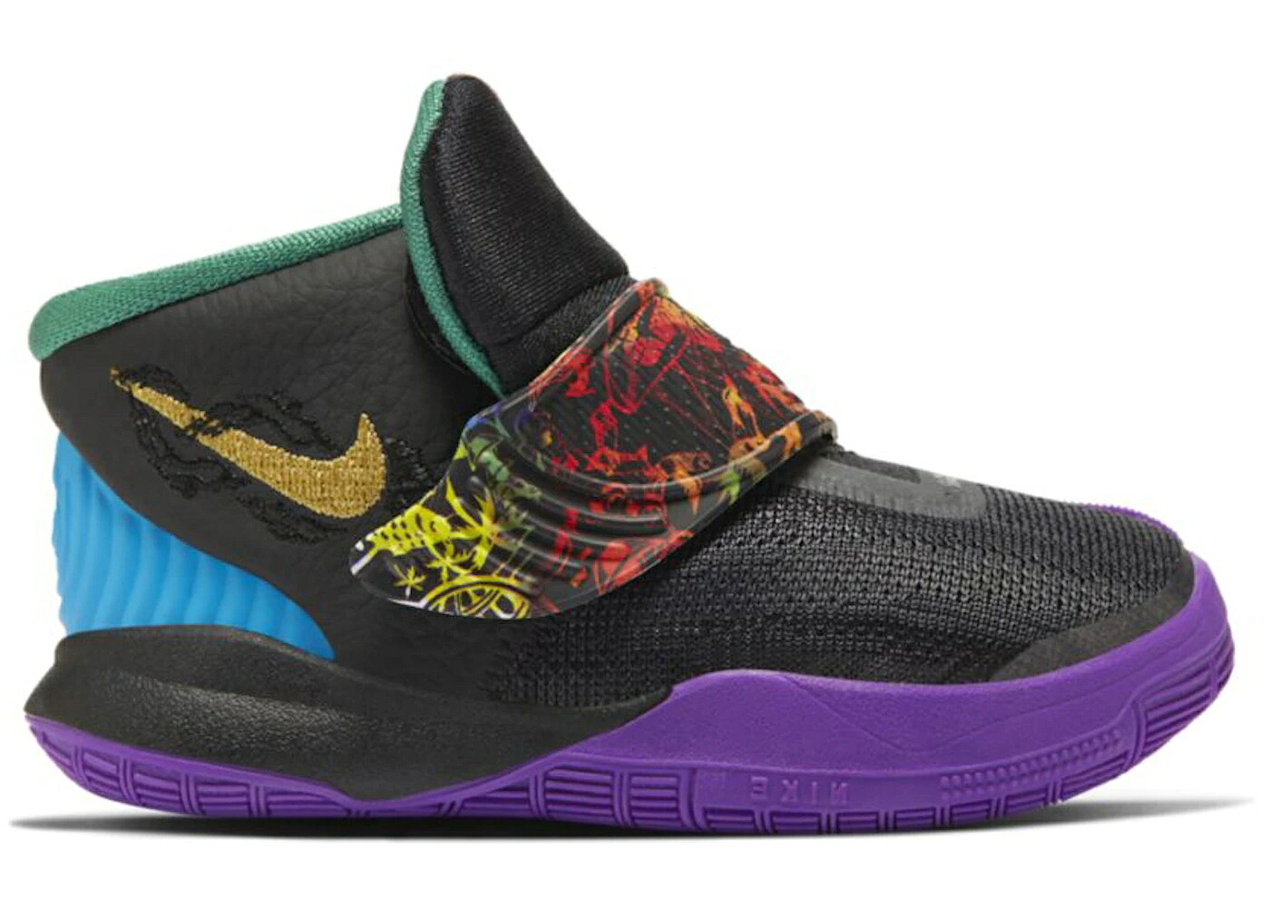 ナイキ カイリー 黒色 ブラック レーザー 青色 ブルー ピンク ジュニア キッズ NIKE KYRIE 6 BLACK LASER BLUE (TD) / BLACK LASER BLUE DIGITAL PINK