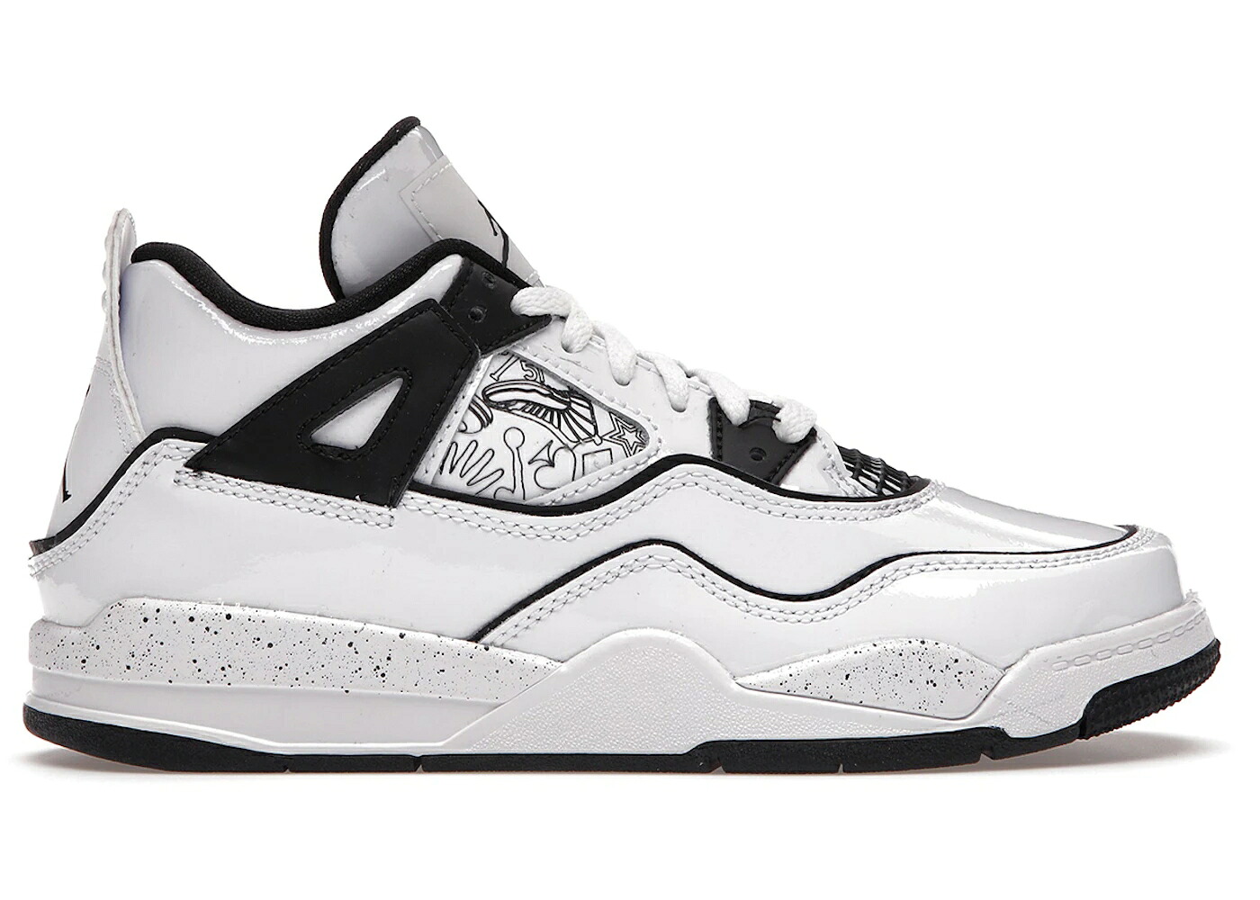 ナイキ ジョーダン 白いこと 白いこと 黒いこと 黒いこと お坊っちゃん キッズ JORDAN 4 RETRO SE DIY (なおなお書き) / WHITE BLACK VOLT もの言う花 マタニティ スニーカー