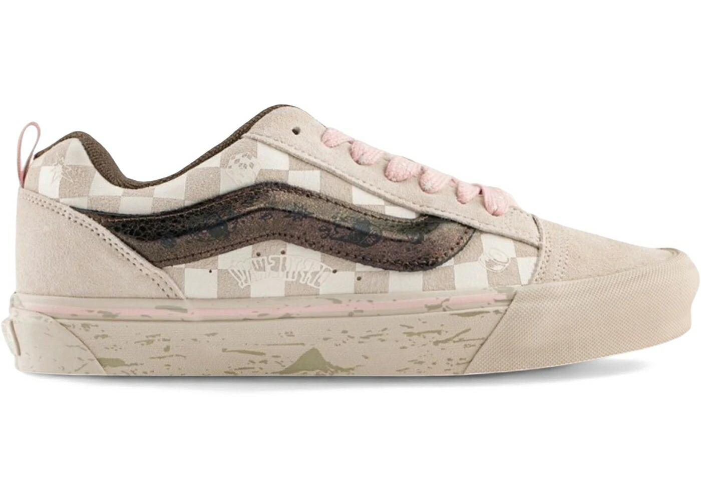 ヴァンズ バンズ ベージュ サクラ色 サクラ色 スニーカー メンズ VANS KNU SKOOL POP MART SPACE MOLLY OATMEAL BEIGE / OATMEAL BEIGE SEPIA ROSE PINK