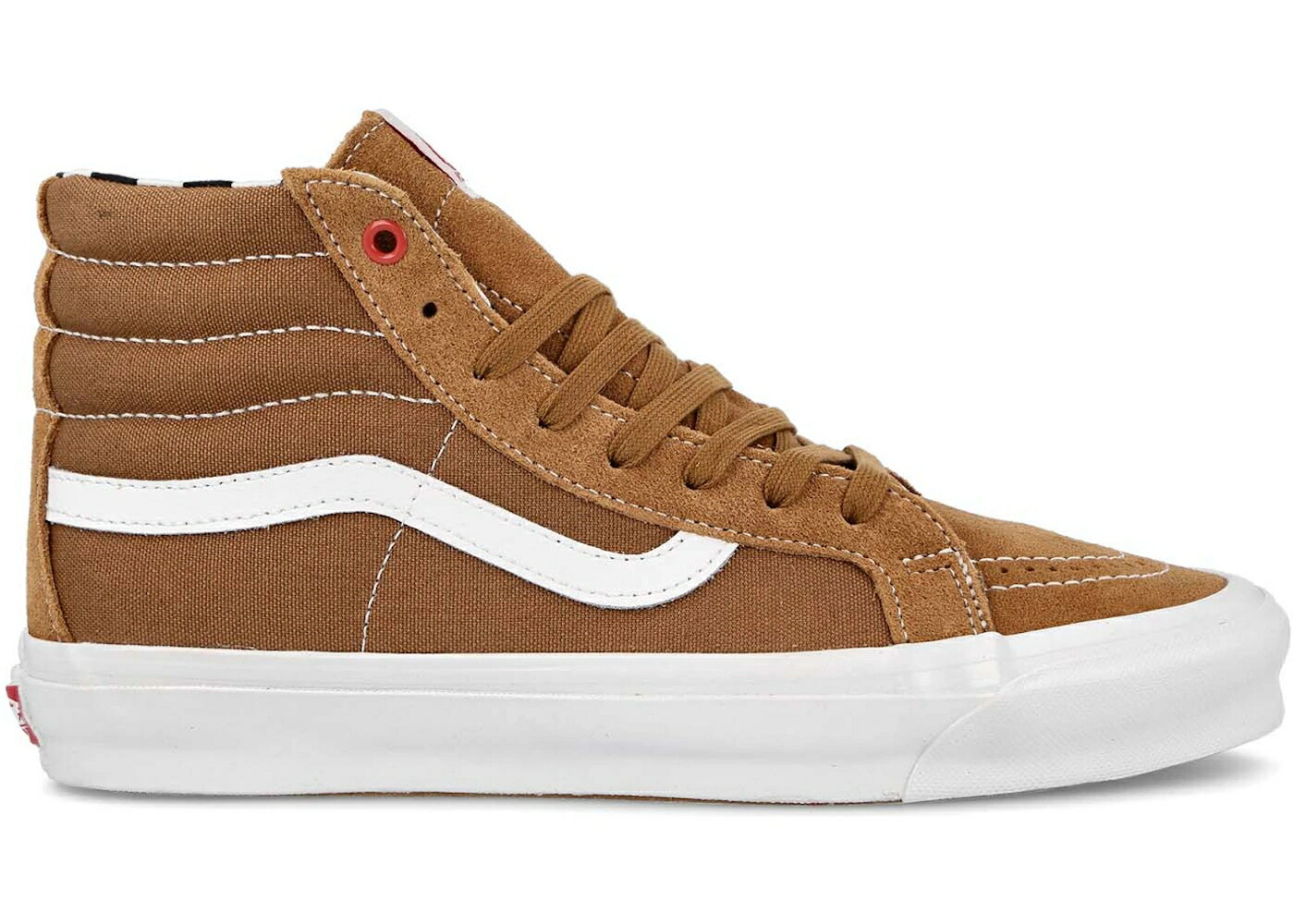 ヴァンズ バンズ スケートハイ 茶色 ブラウン 白色 ホワイト スニーカー メンズ VANS OG SK8-HI LX RAY BARBEE LEICA LIGHT BROWN / LIGHT BROWN WHITE