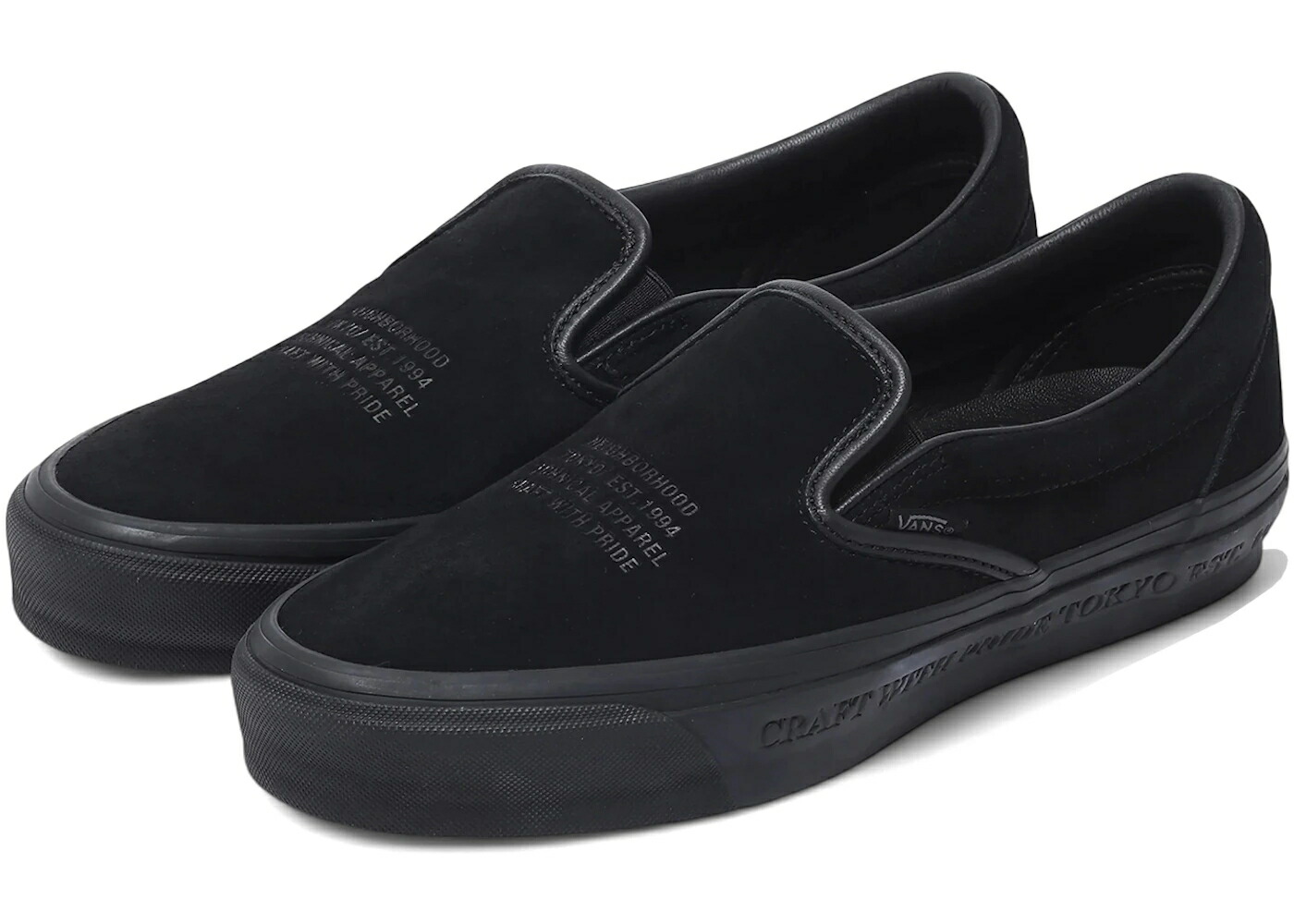 ヴァンズ バンズ クラシック スリッポン 黒色 ブラック スニーカー メンズ VANS OTW CLASSIC SLIP-ON 98 NEIGHBORHOOD BLACK / BLACK BLACK