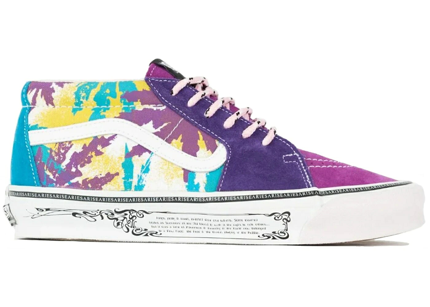 ヴァンズ バンズ 雄捻子 紫 パープル 黄味がかった 黄み 青碧 青色 スニーカー メンズ VANS VAULT UA OG SK8-MID LX ARIES WEED LEAF PURPLE YELLOW / WEED BRIGHT PURPLE YELLPW BLUE スニーカー-靴