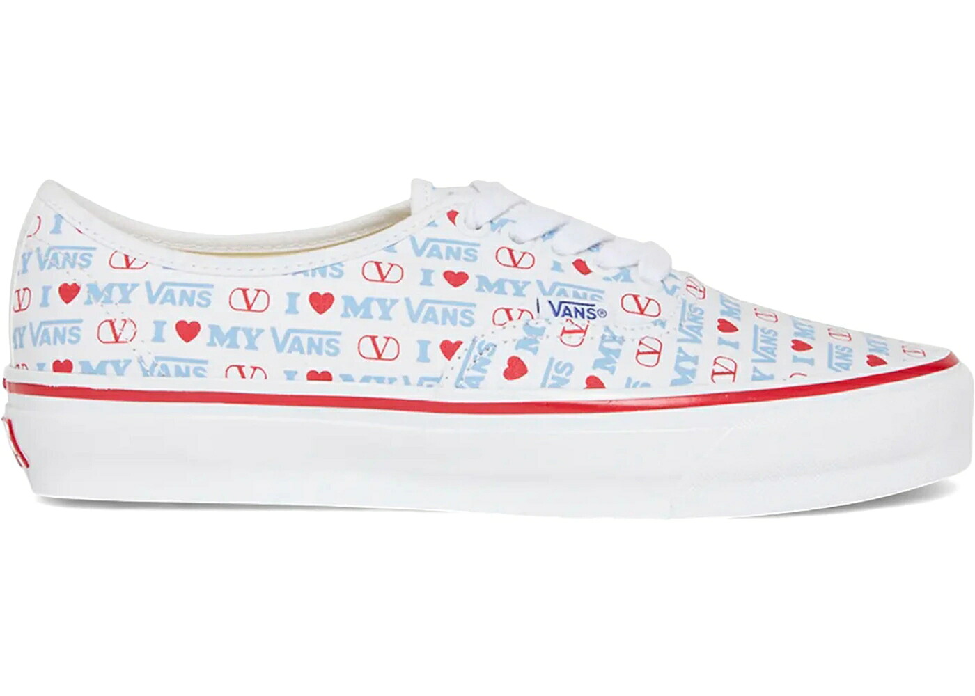ヴァンズ バンズ オーセンティック 白色 ホワイト 青色 ブルー 赤 レッド スニーカー メンズ VANS AUTHENTIC VALENTINO GARAVANI LOVE / WHITE BLUE RED｜スニケス