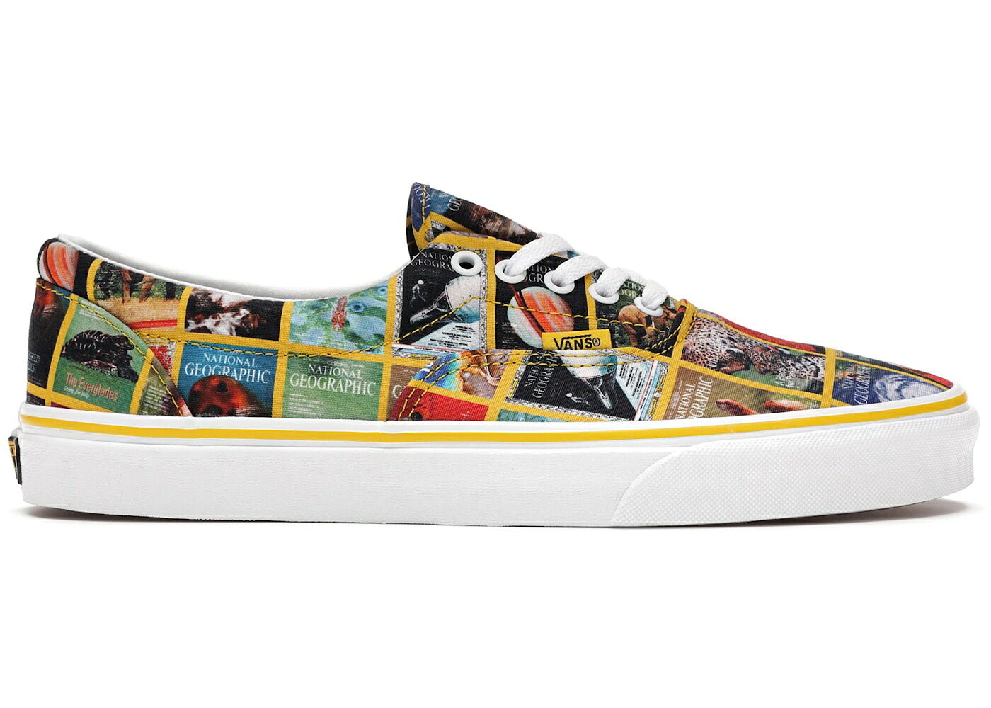 ヴァンズ バンズ 白色 ホワイト 黄色 イエロー スニーカー メンズ VANS ERA NATIONAL GEOGRAPHIC / MULTI WHITE YELLOW