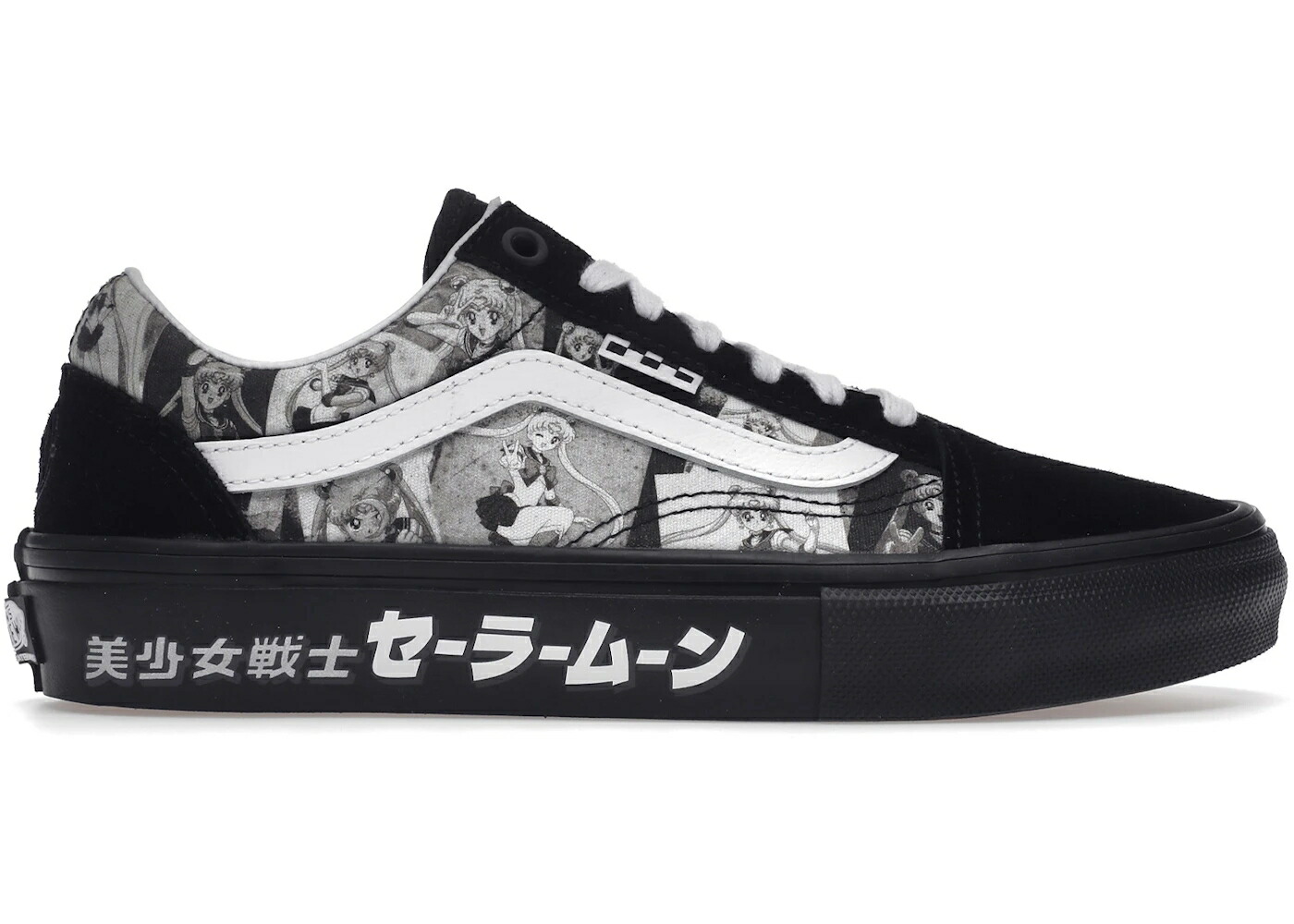 ヴァンズ バンズ スケート 黒色 ブラック 白色 ホワイト オールドスクール スニーカー メンズ VANS SKATE OLD SKOOL PRETTY GUARDIAN SAILOR MOON BLACK / BLACK WHITE