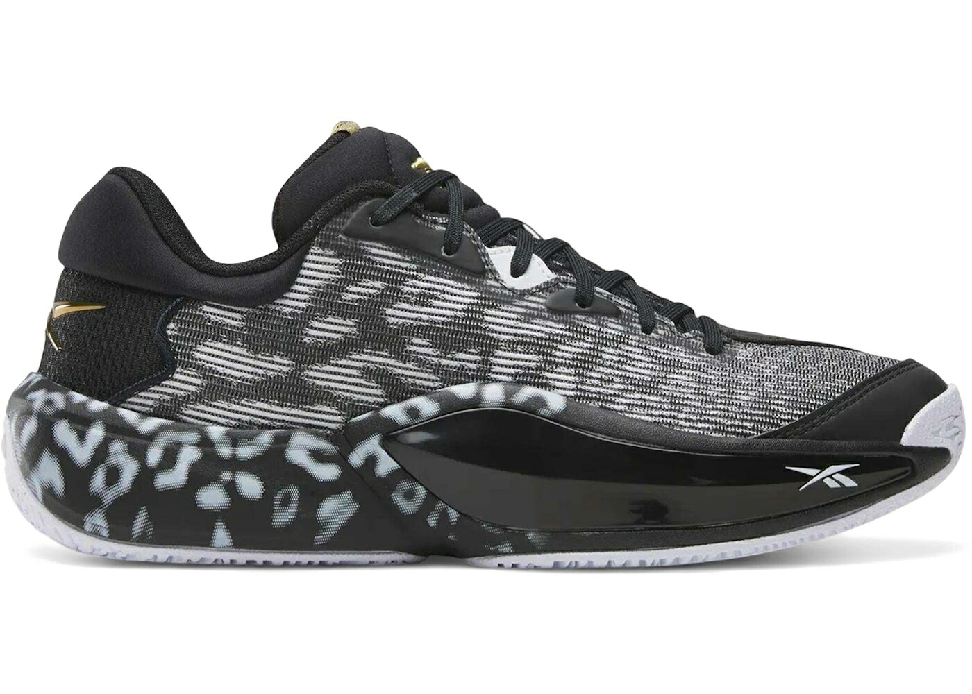リーボック 黒色 ブラック 白色 ホワイト ゴールド スニーカー メンズ REEBOK ENGINE A 26 CHEETAH BLACK WHITE / BLACK WHITE GOLD