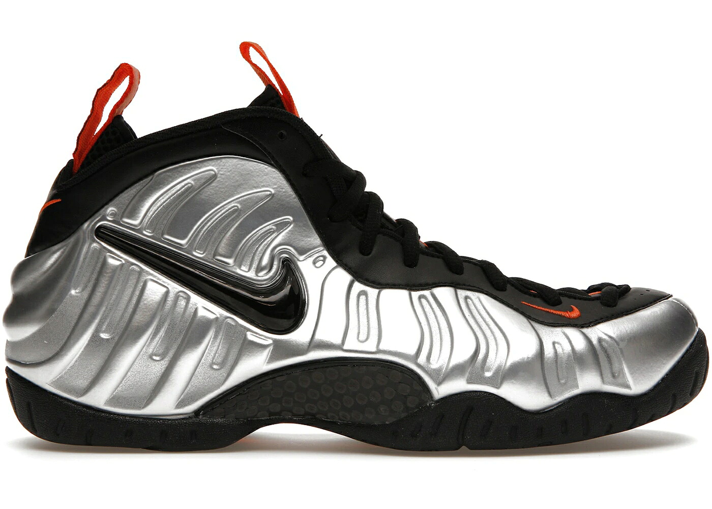 ナイキ フォームポジット 銀色 シルバー 黒色 ブラック 橙 オレンジ エアフォームポジットワン スニーカー メンズ NIKE AIR FOAMPOSITE ONE HALLOWEEN (2020) / FLAT SILVER BLACK ELECTRO ORANGE｜スニケス