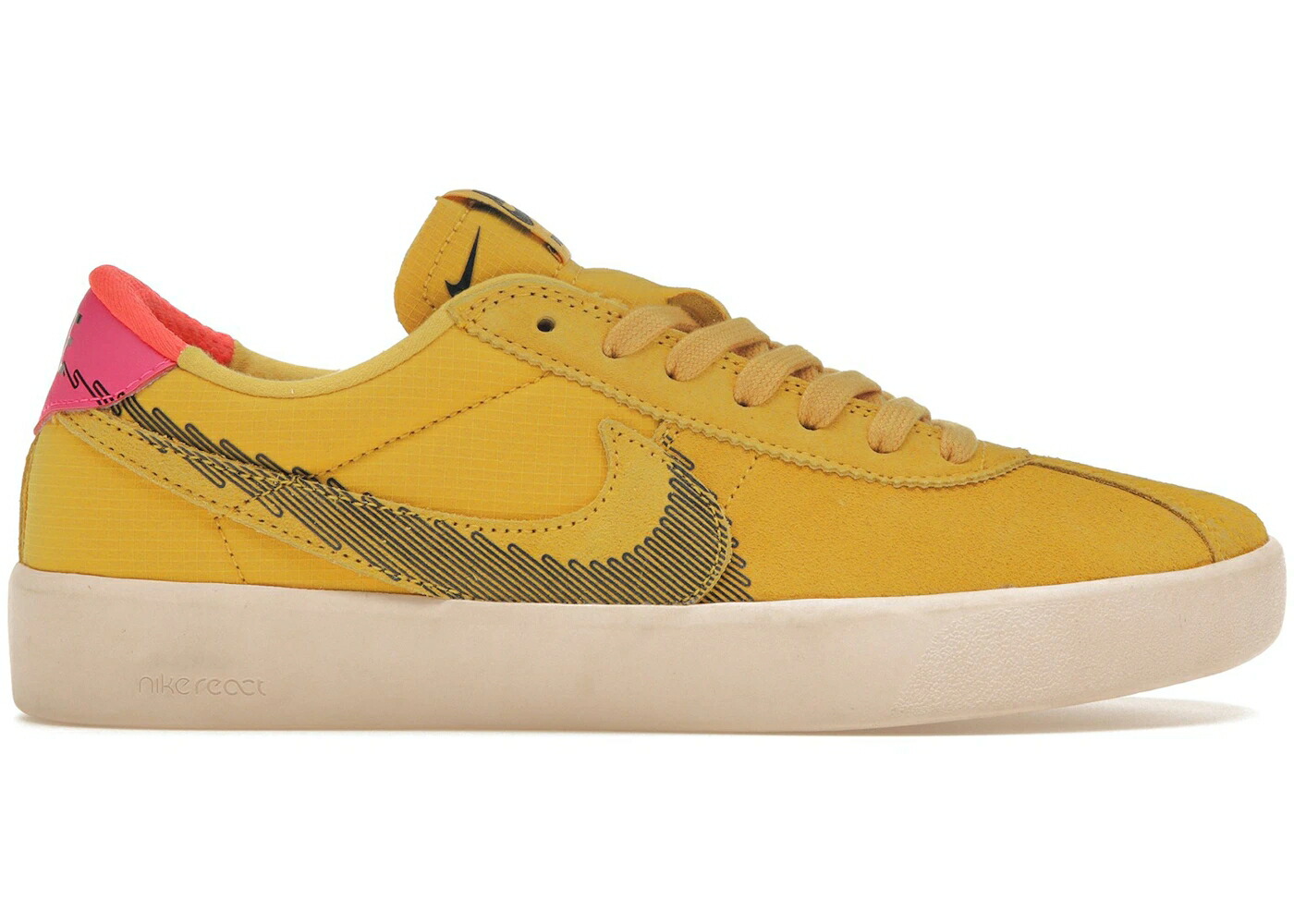 ナイキ エスビー ブルーイン リアクト 黒色 ブラック スニーカー メンズ NIKE SB BRUIN REACT T POLLEN / POLLEN PALE CORAL BLACK