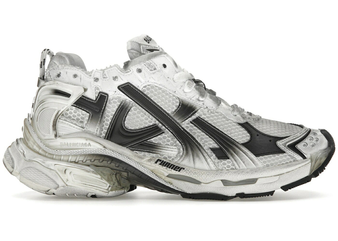 バレンシアガ 白色 ホワイト 黒色 ブラック スニーカー メンズ BALENCIAGA RUNNER WHITE BLACK GRADIENT / WHITE BLACK