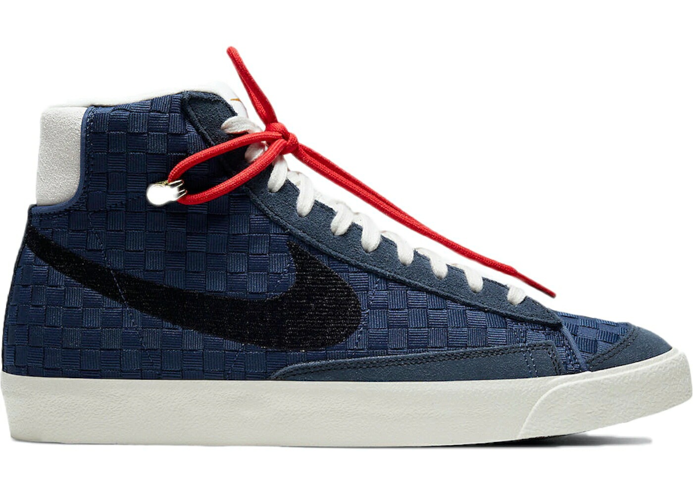 ナイキ ブレイザー ミッド 紺色 ネイビー ナチュラル 白色 ホワイト スニーカー メンズ NIKE BLAZER MID 77 SASHIKO NAVY / NAVY NATURAL WHITE