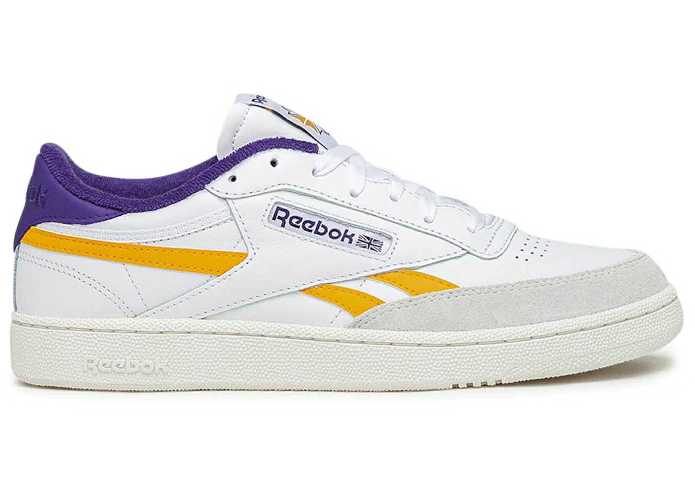 リーボック クラブ 白色 ホワイト 紫 パープル ゴールド スニーカー メンズ REEBOK CLUB C REVENGE WHITE BOLD PURPLE / FOOTWEAR WHITE COLLEGIATE GOLD|スニケス