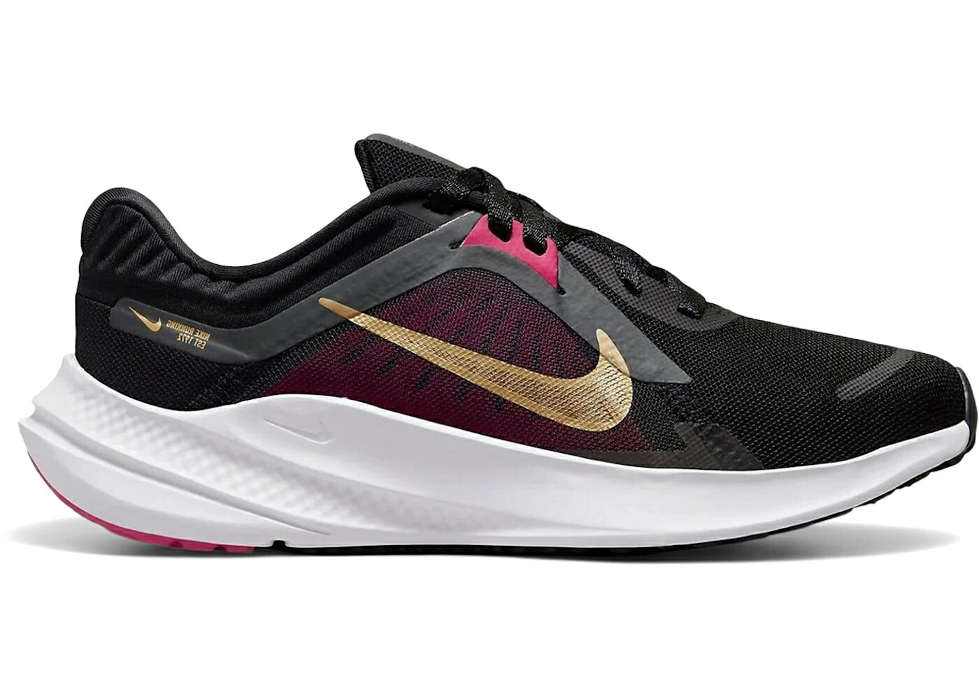 ナイキ 黒いこと 黒いこと ゴールド 薄墨色 薄墨色 WOMEN\u0027S スニーカー レディース NIKE QUEST 5 BLACK FIREBERRY METALLIC GOLD (WOMEN\u0027S) / BLACK DARK SMOKE GREY FIREBERRY