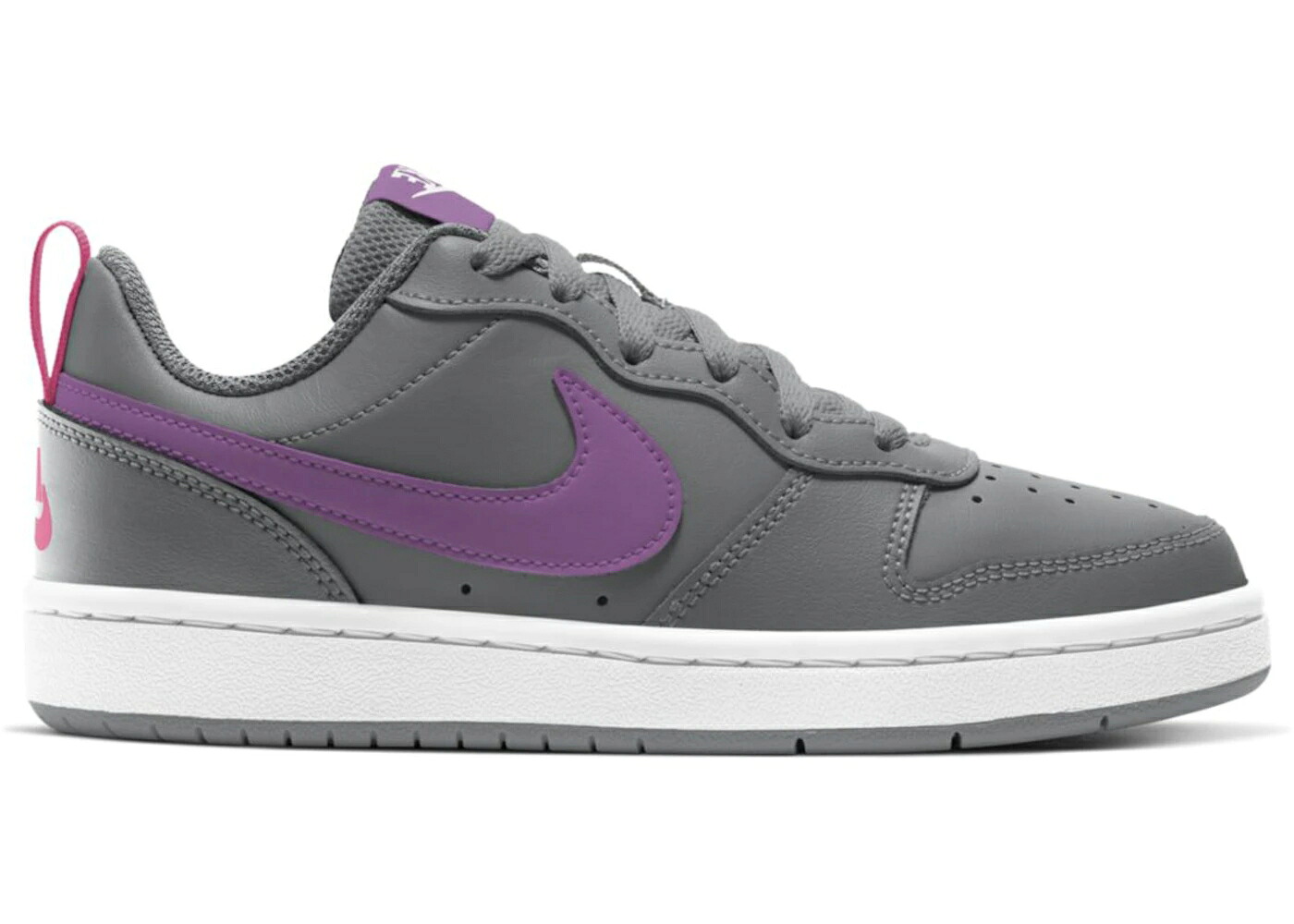 ナイキ コート 灰色 グレー 紫 パープル コートバーロウ ジュニア キッズ NIKE COURT BOROUGH LOW 2 SMOKE GREY PURPLE NEBULA (GS) / SMOKE GREY PURPLE NEBULA ベビー マタニティ スニーカー｜スニケス