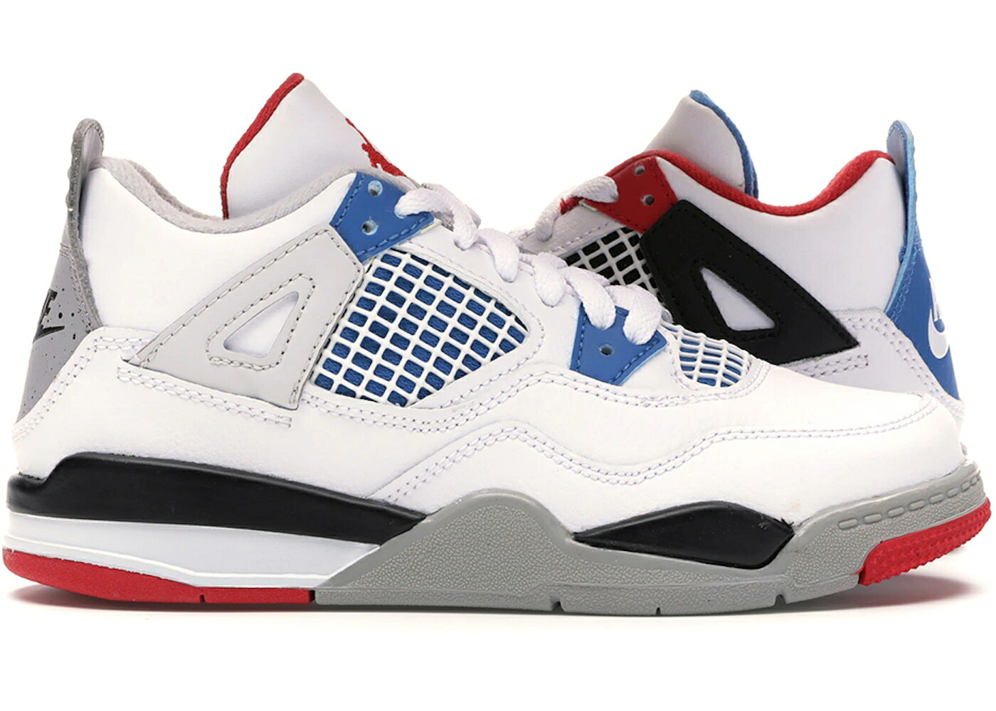 ナイキ ジョーダン 白いこと 白いこと 青碧 青碧 火の手 赤 赤いこと お坊っちゃん キッズ JORDAN 4 RETRO WHAT THE (なおなお書き) / WHITE MILITARY BLUE FIRE RED もの言う花 マタニティ スニーカー