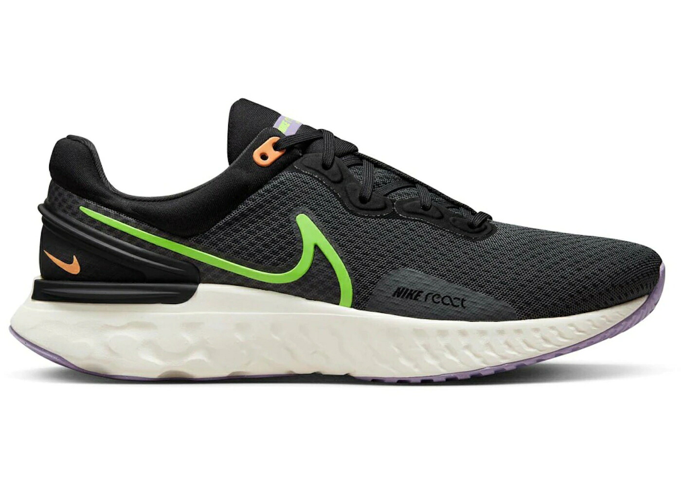 ナイキ リアクト 緑 緑であること 黒いこと 黒いこと スニーカー メンズ NIKE REACT MILER 3 ANTHRACITE GHOST GREEN LAVENDER / ANTHRACITE GHOST GREEN BLACK