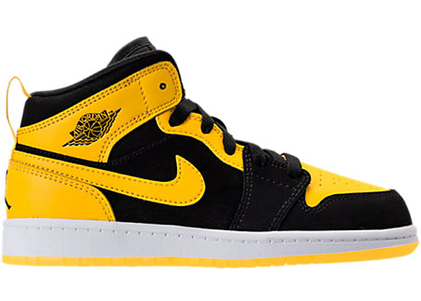 ナイキ ジョーダン ミッド 黒いこと 黒いこと 白いこと 白いこと お坊っちゃん キッズ JORDAN 1 RETRO MID NEW LOVE (2017) (なおなお書き) / BLACK VARSITY MAIZE WHITE もの言う花 マタニティ スニーカー