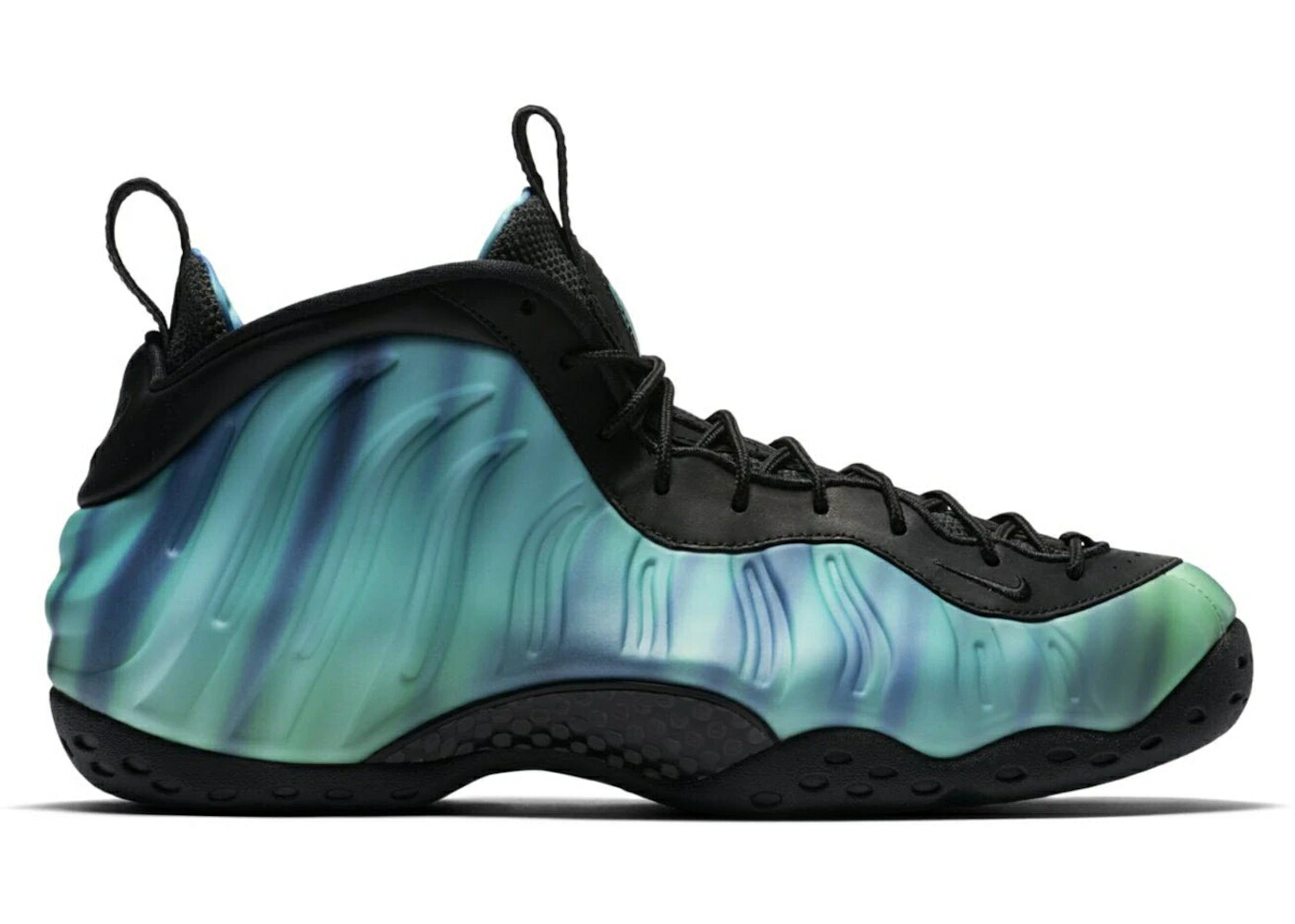 ナイキ フォームポジット 黒色 ブラック 緑 グリーン 紫 パープル エアフォームポジットワン ジュニア キッズ NIKE AIR FOAMPOSITE ONE NORTHERN LIGHTS (GS) / BLACK GREEN GLOW FIERCE PURPLE ベビー マタニ