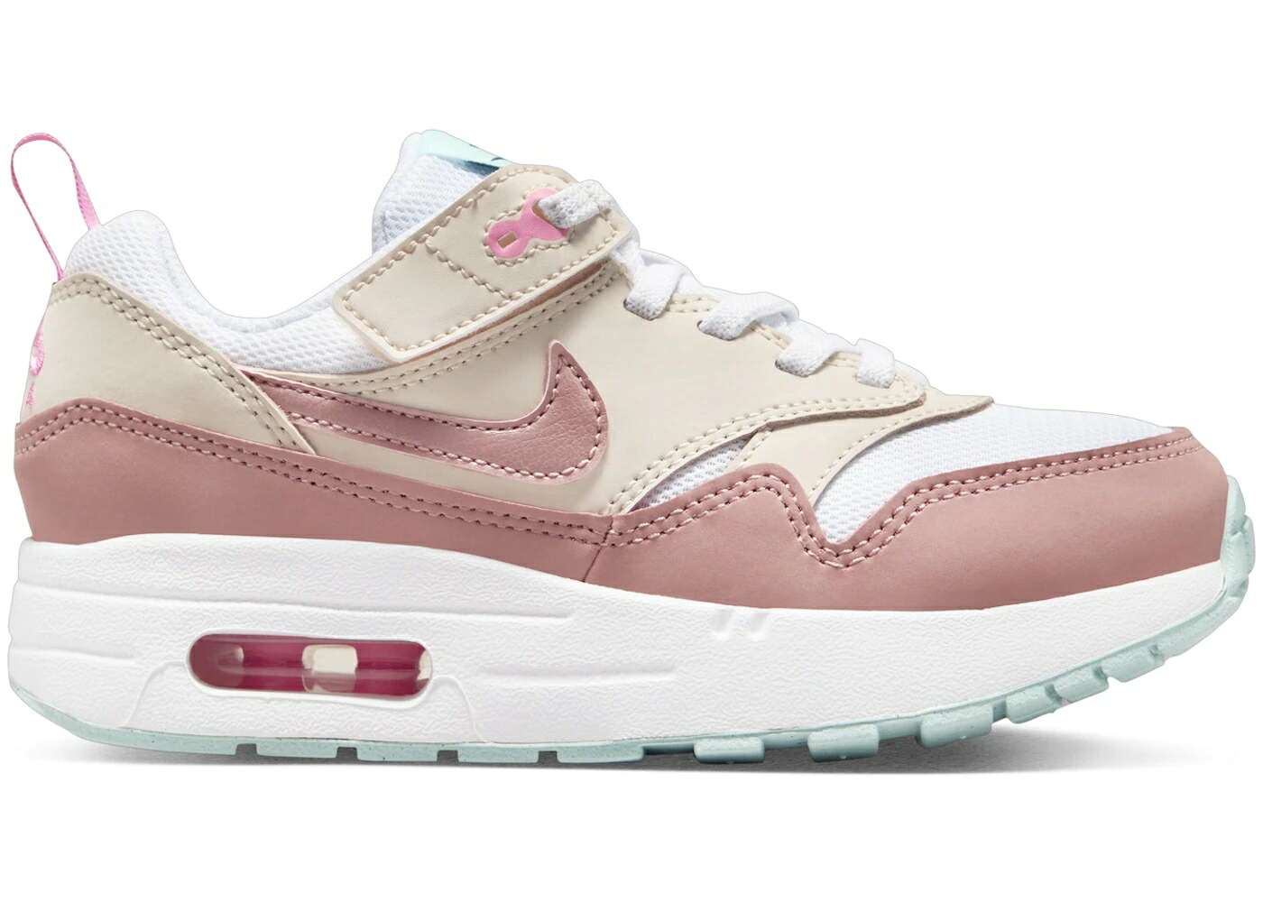 ナイキ マックス 白色 ホワイト ピンク 赤 レッド エアマックス ジュニア キッズ NIKE AIR MAX 1 EASYON WHITE GUAVA ICE PINK SPELL RED STARDUST (PS) / WHITE GUAVA ICE PINK SPELL RED ベビー マタニティ スニーカ