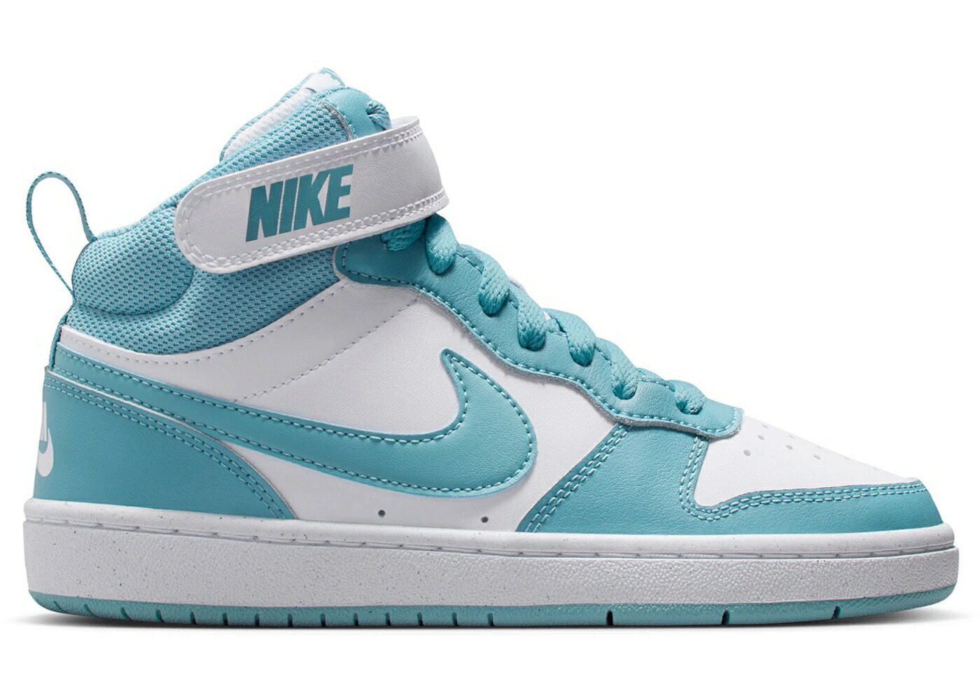 ナイキ コート ミッド 白色 ホワイト デニム コートバーロウ ジュニア キッズ NIKE COURT BOROUGH MID 2 WHITE DENIM TURQUOISE (GS) / WHITE DENIM TURQUOISE ベビー マタニティ スニーカー