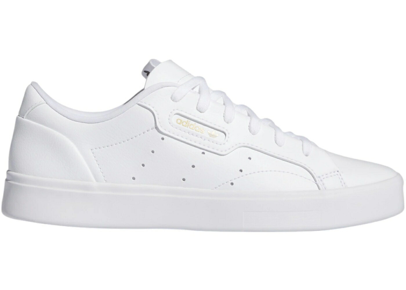 アディダス 白色 ホワイト コア 黒色 ブラック ゴールド WOMEN'S スニーカー レディース ADIDAS SLEEK CLOUD WHITE CORE BLACK GOLD METALLIC (WOMEN'S) / CLOUD WHITE CORE BLACK GOLD