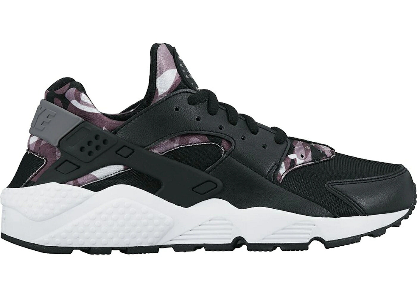 ナイキ ハラチ ラン カモ柄 黒色 ブラック クール 灰色 グレー ハラチラン WOMEN'S スニーカー レディース NIKE AIR HUARACHE RUN PRINT CAMO BLACK (WOMEN'S) / BLACK COOL GREY