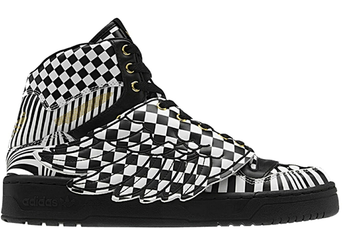 アディダス ラン 白色 ホワイト メタル ゴールド 黒色 ブラック スニーカー メンズ ADIDAS JS WINGS OPART / RUN WHITE METAL GOLD BLACK