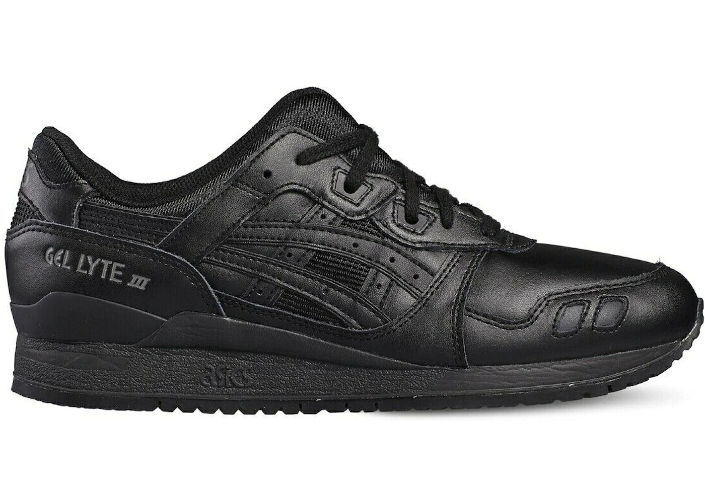 アシックス 先だつもの点火装置 なめし革 黒いこと 黒いこと スニーカー メンズ ASICS GEL-LYTE III LEATHER TRIPLE BLACK / BLACK BLACK BLACK